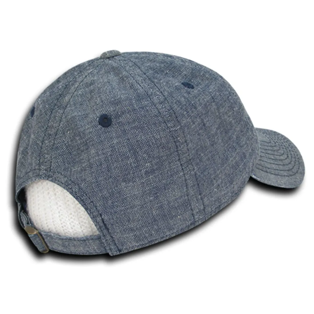 Decky 117 Relaxed Washed Denim Low Profile Hats 6 Panel Curved Bill Dad Caps