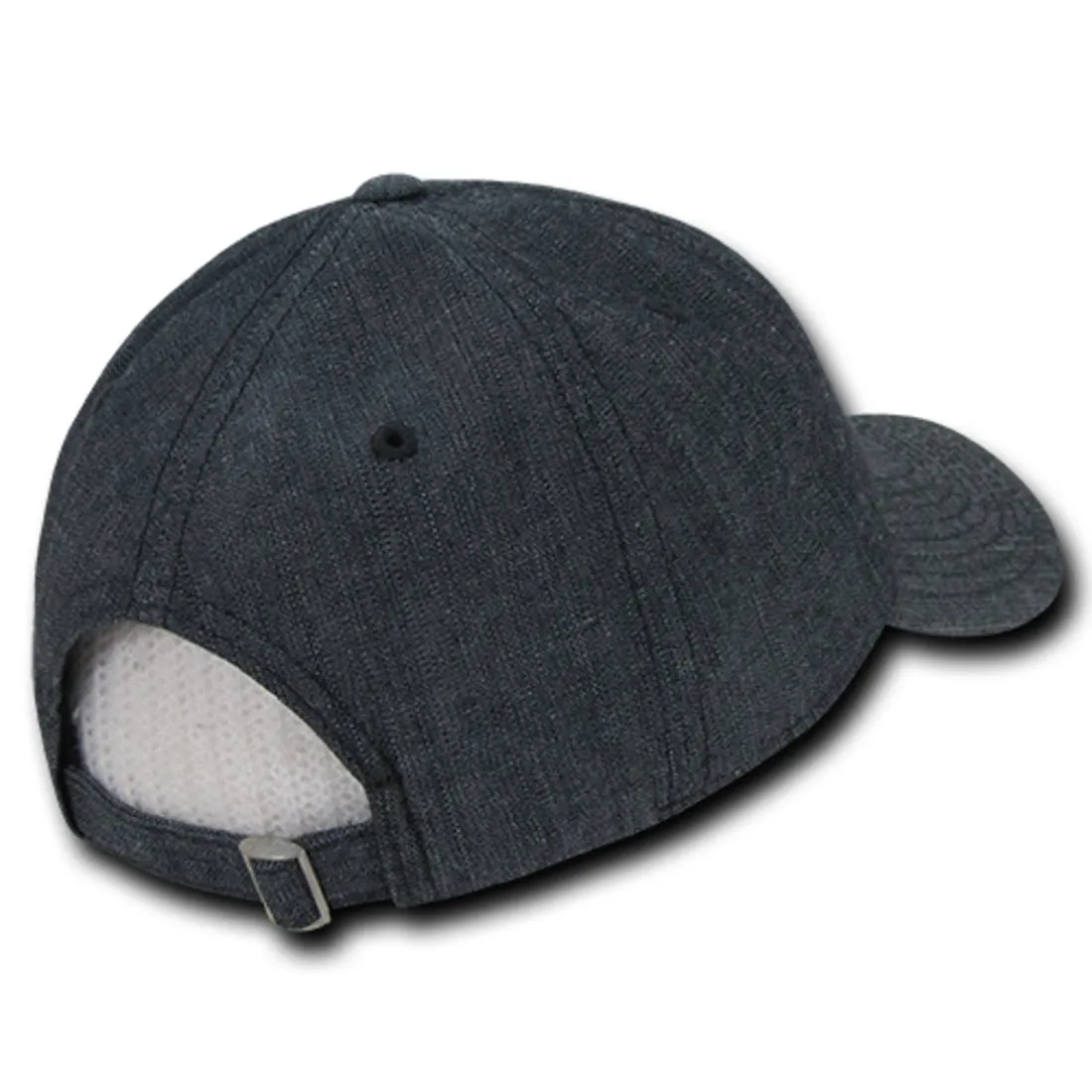 Decky 117 Relaxed Washed Denim Low Profile Hats 6 Panel Curved Bill Dad Caps
