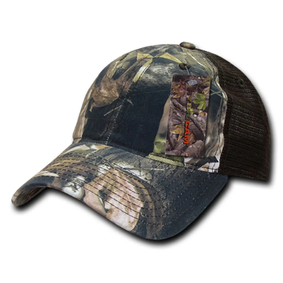Decky 227 Relaxed Camouflage Hybricam Trucker Hats Low Profile 6 Panel Baseball Caps