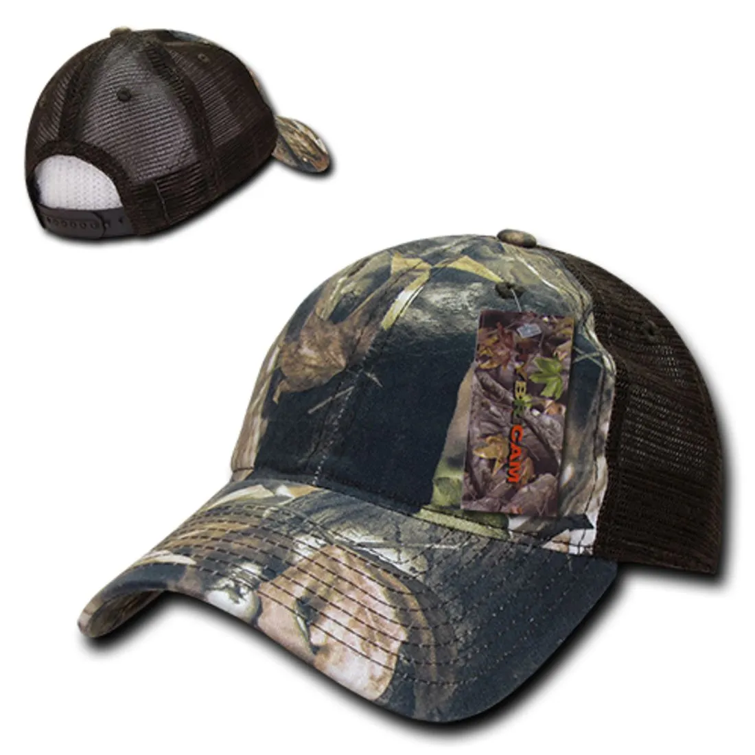 Decky 227 Relaxed Camouflage Hybricam Trucker Hats Low Profile 6 Panel Baseball Caps