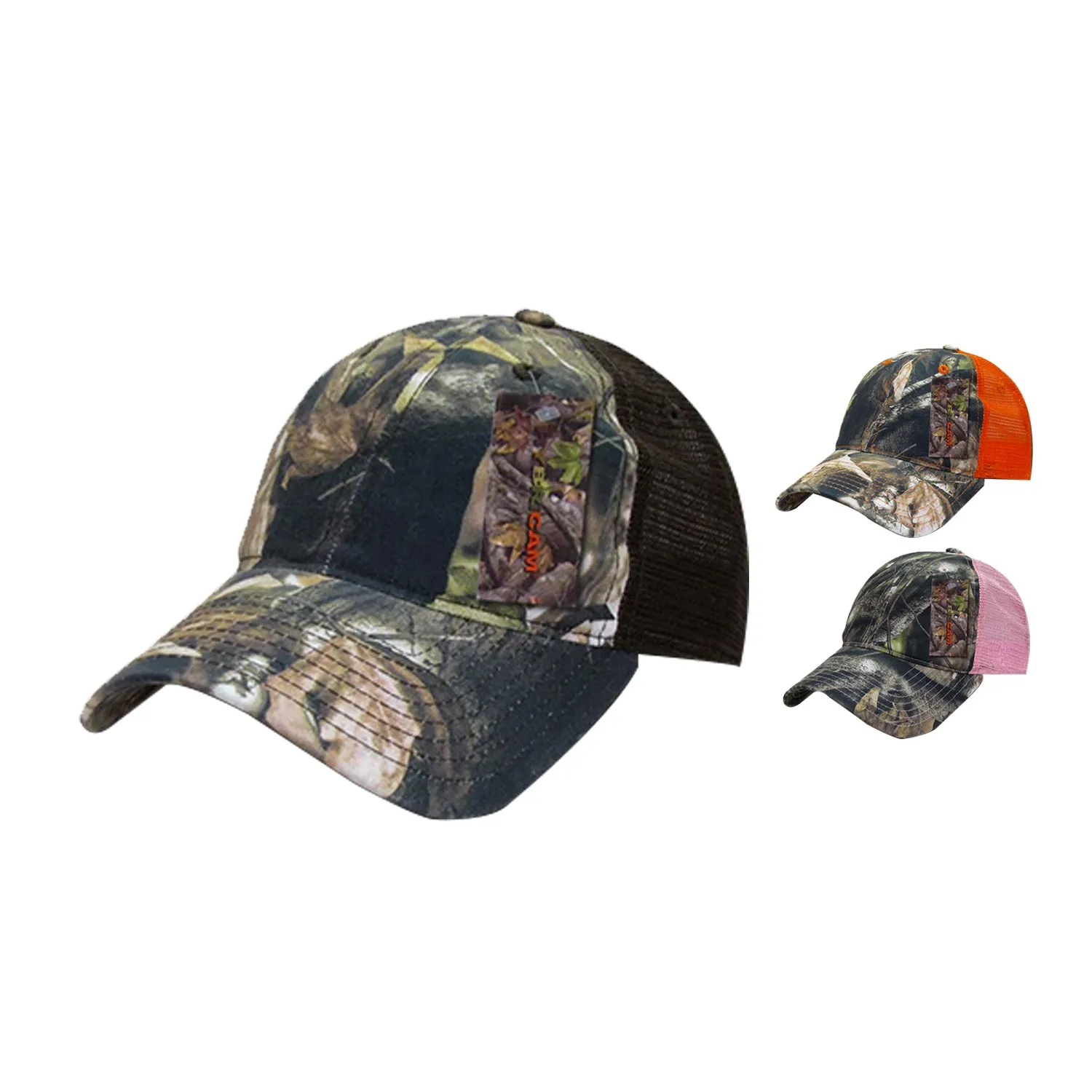 Decky 227 Relaxed Camouflage Hybricam Trucker Hats Low Profile 6 Panel Baseball Caps