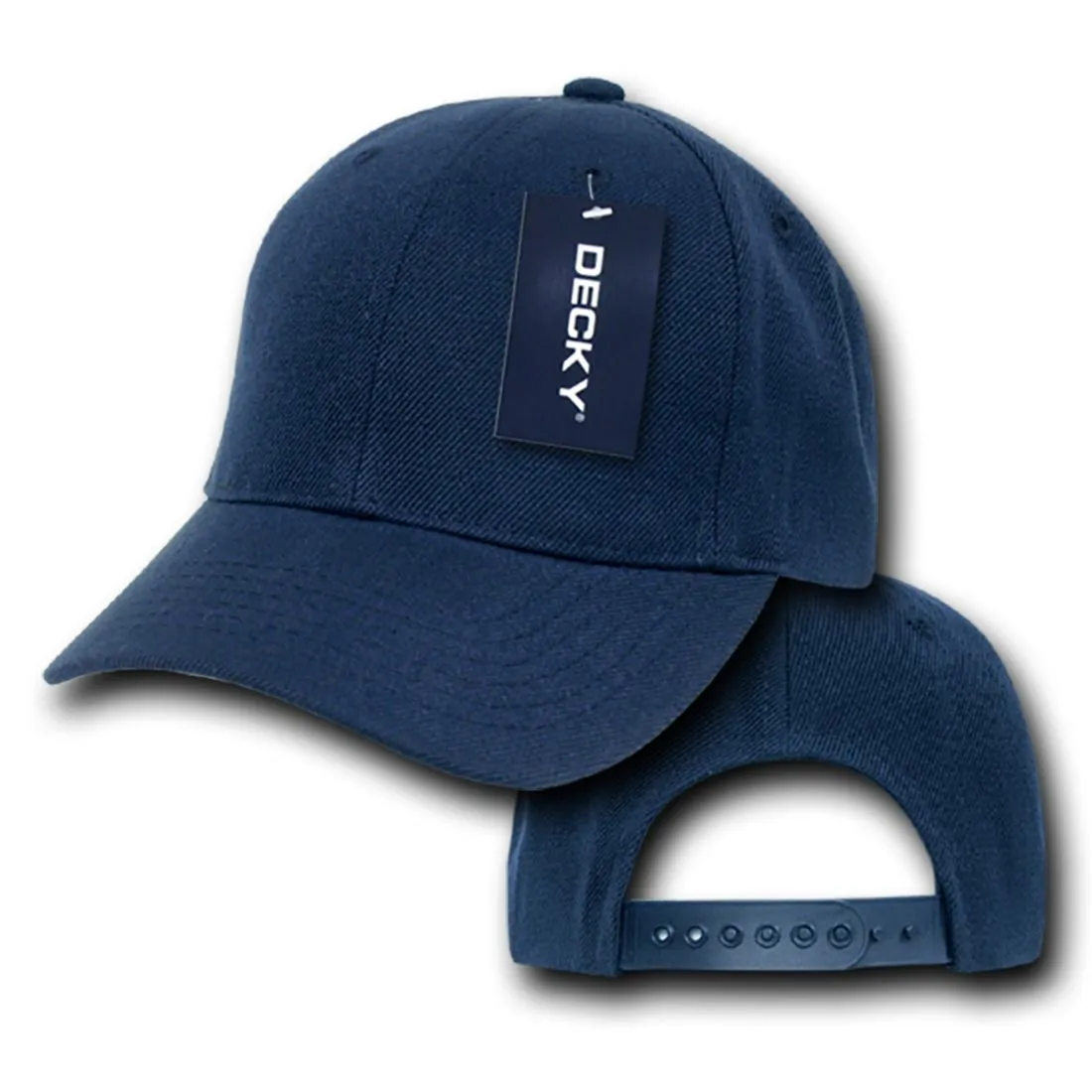 Decky 7001 Pro Style Kids Youth Baseball Hats 6 Panel Curved Bill Caps Structured