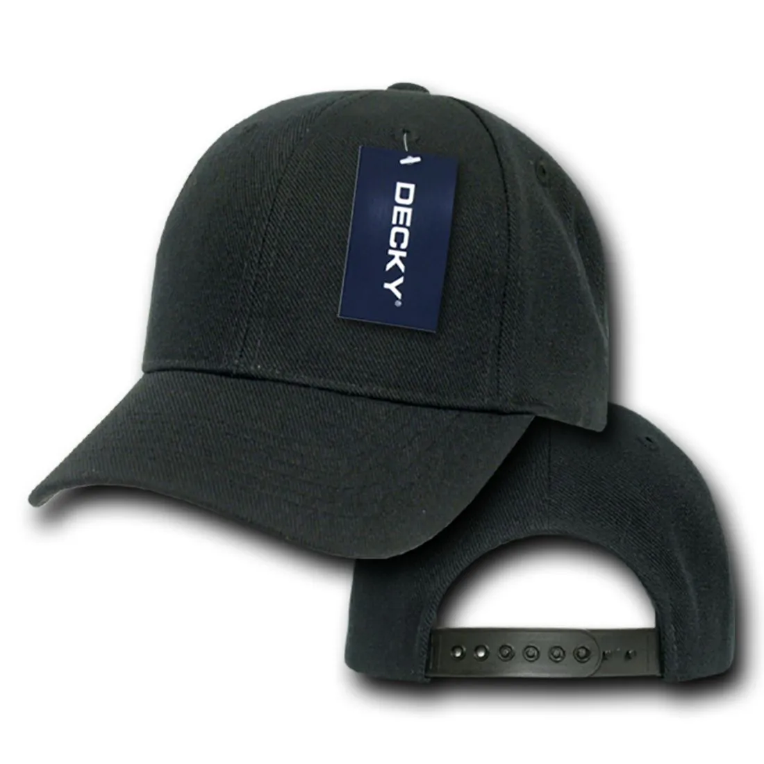 Decky 7001 Pro Style Kids Youth Baseball Hats 6 Panel Curved Bill Caps Structured