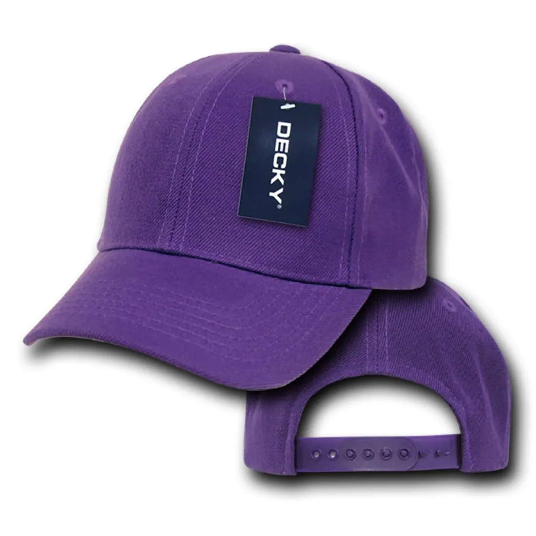 Decky 7001 Pro Style Kids Youth Baseball Hats 6 Panel Curved Bill Caps Structured