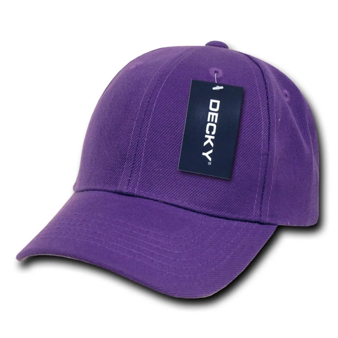 Decky 7001 Pro Style Kids Youth Baseball Hats 6 Panel Curved Bill Caps Structured