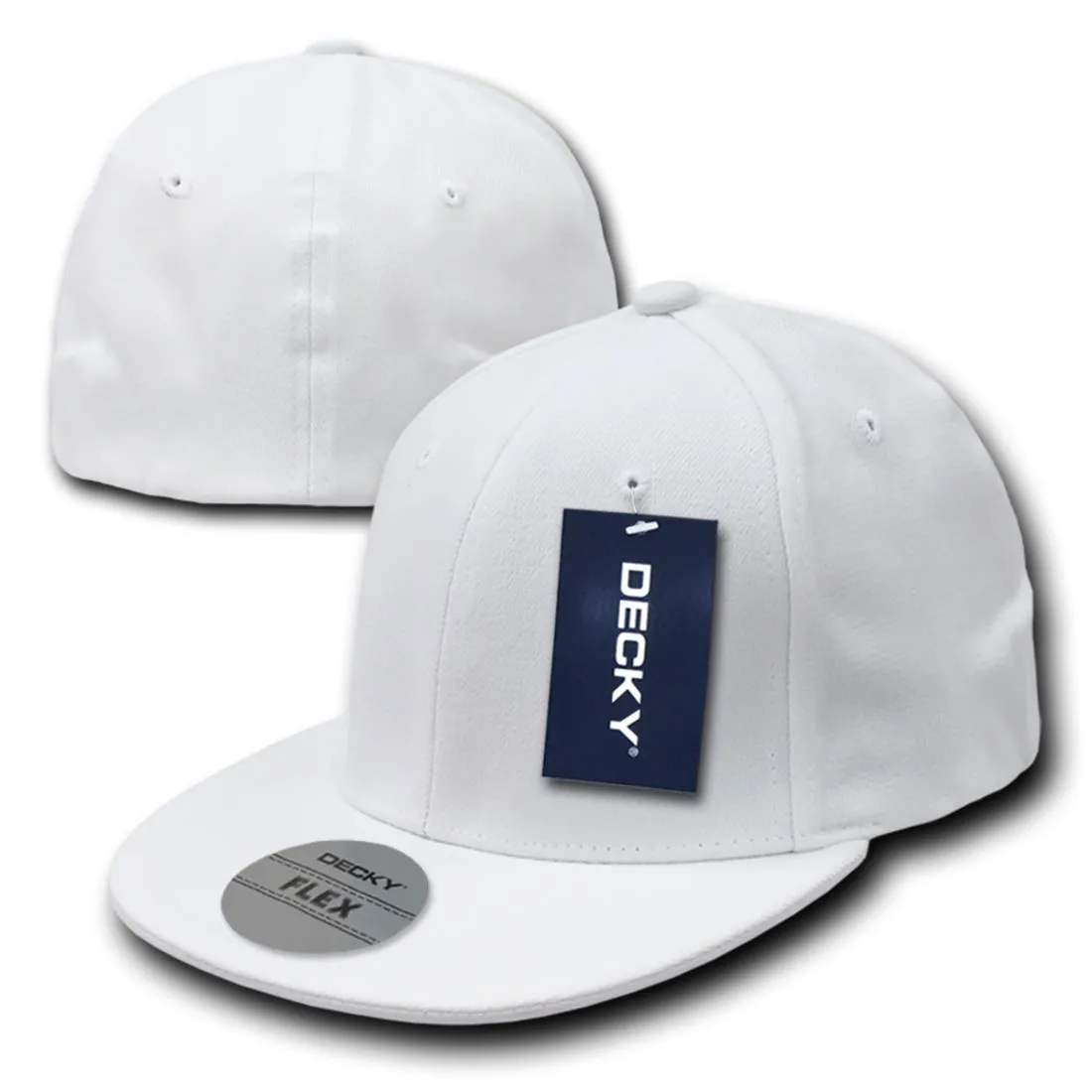 Decky 872 Flex Baseball Snapback Hats High Crown 6 Panel Flat Bill Caps Structured