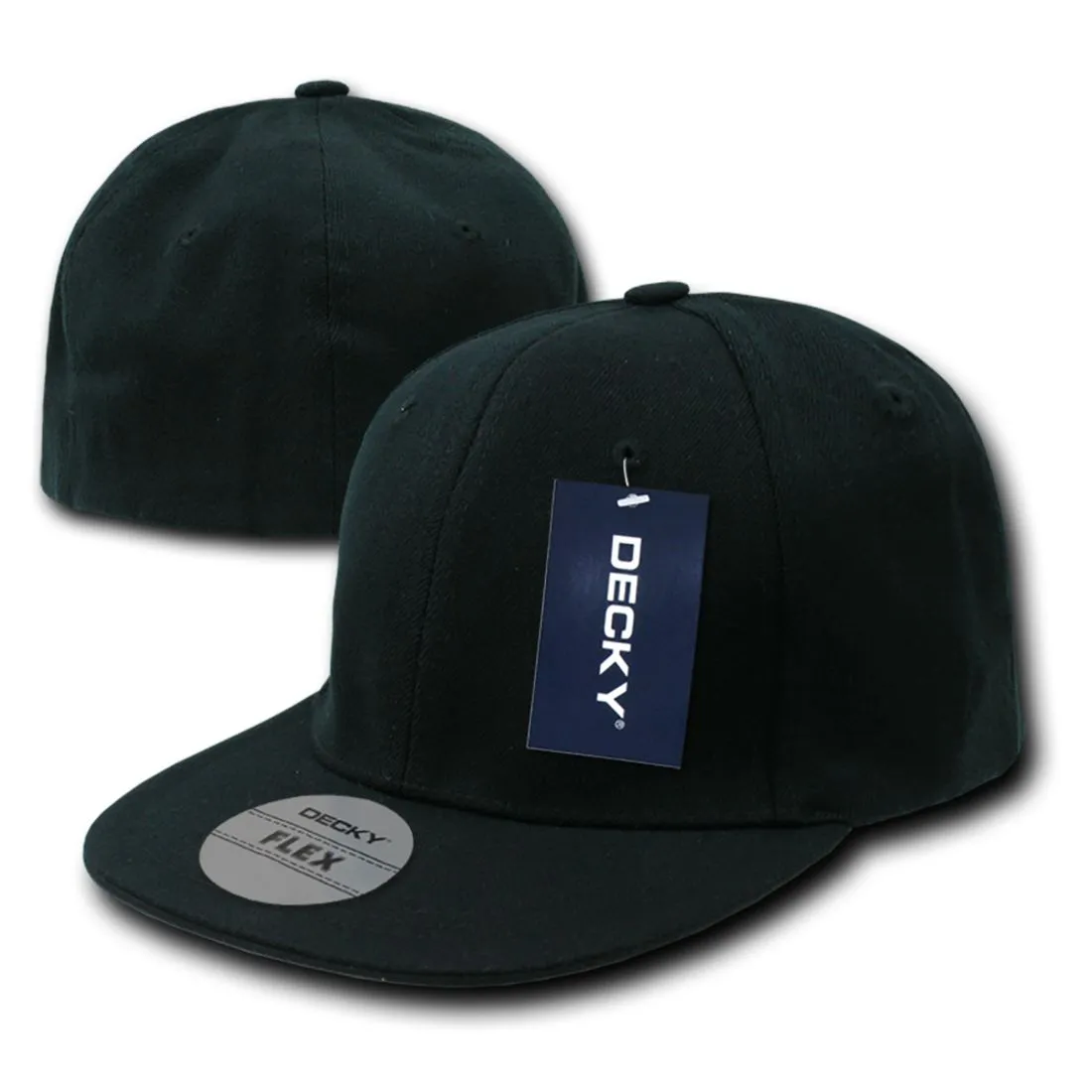 Decky 872 Flex Baseball Snapback Hats High Crown 6 Panel Flat Bill Caps Structured