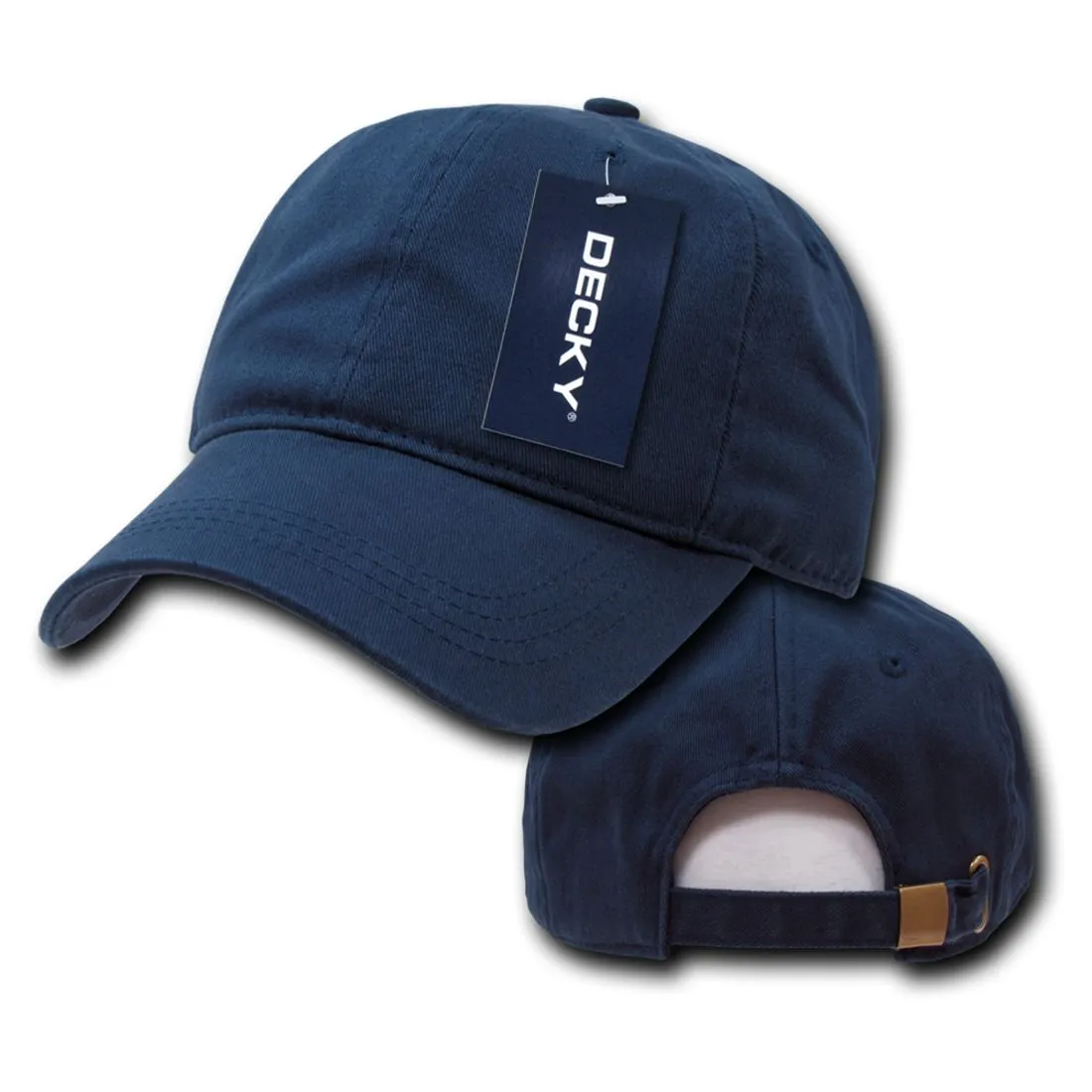 Decky 958 Two Ply Polo Hats Washed Heavy Cotton Low Profile 6 Panel Dad Caps