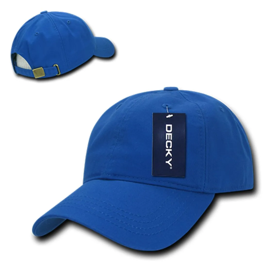 Decky 958 Two Ply Polo Hats Washed Heavy Cotton Low Profile 6 Panel Dad Caps