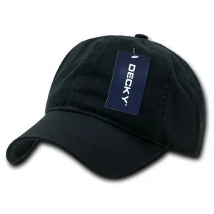 Decky 958 Two Ply Polo Hats Washed Heavy Cotton Low Profile 6 Panel Dad Caps