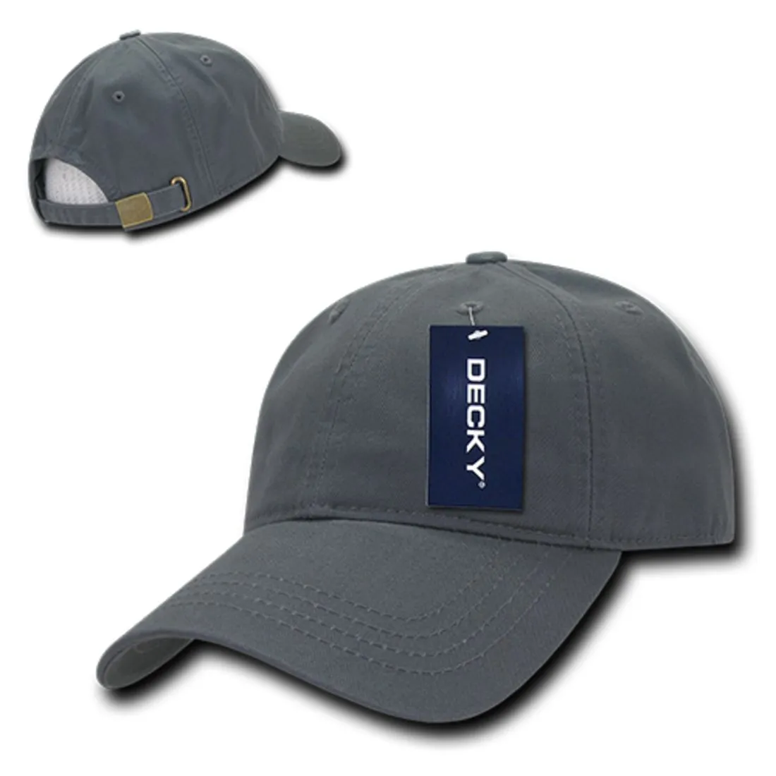 Decky 958 Two Ply Polo Hats Washed Heavy Cotton Low Profile 6 Panel Dad Caps