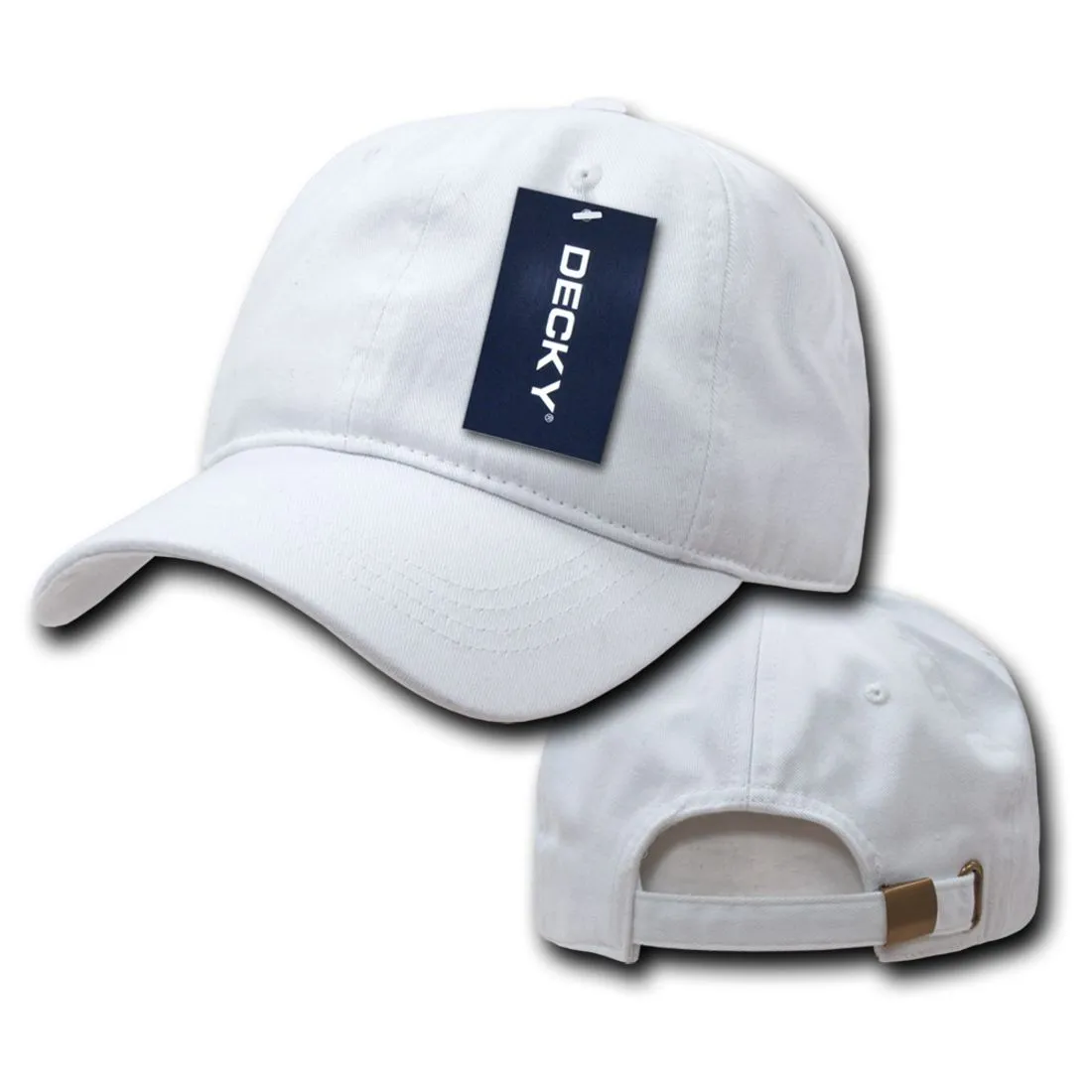 Decky 958 Two Ply Polo Hats Washed Heavy Cotton Low Profile 6 Panel Dad Caps