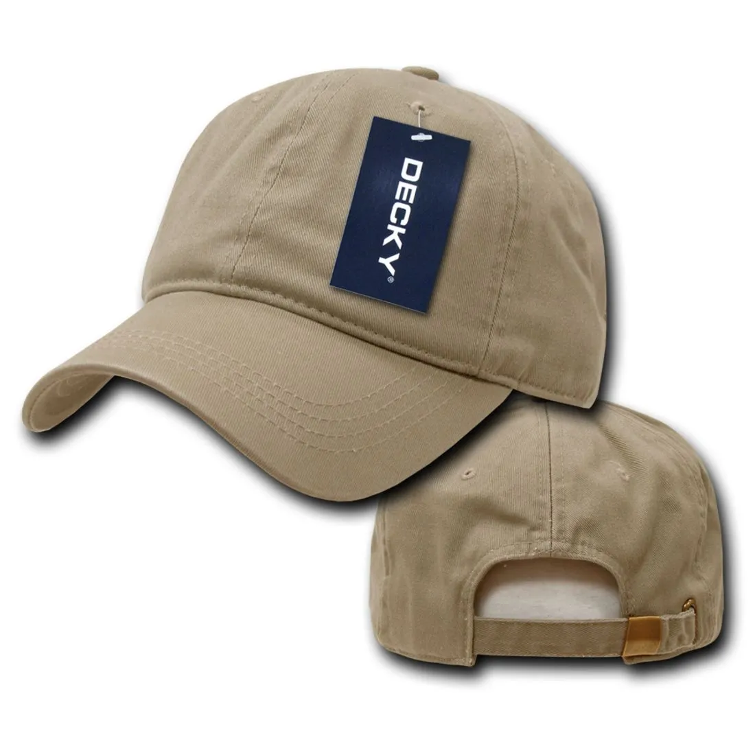 Decky 958 Two Ply Polo Hats Washed Heavy Cotton Low Profile 6 Panel Dad Caps