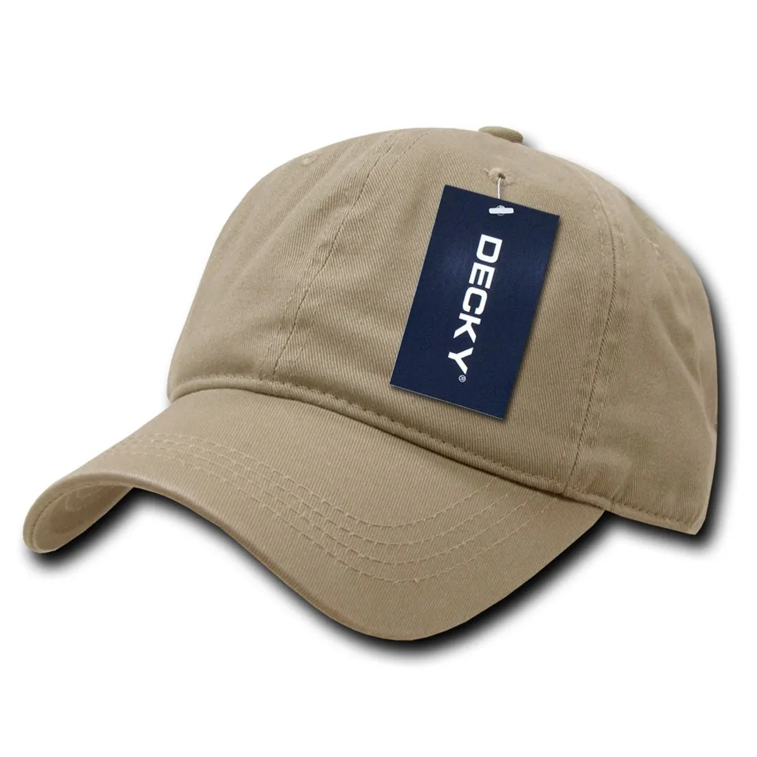 Decky 958 Two Ply Polo Hats Washed Heavy Cotton Low Profile 6 Panel Dad Caps