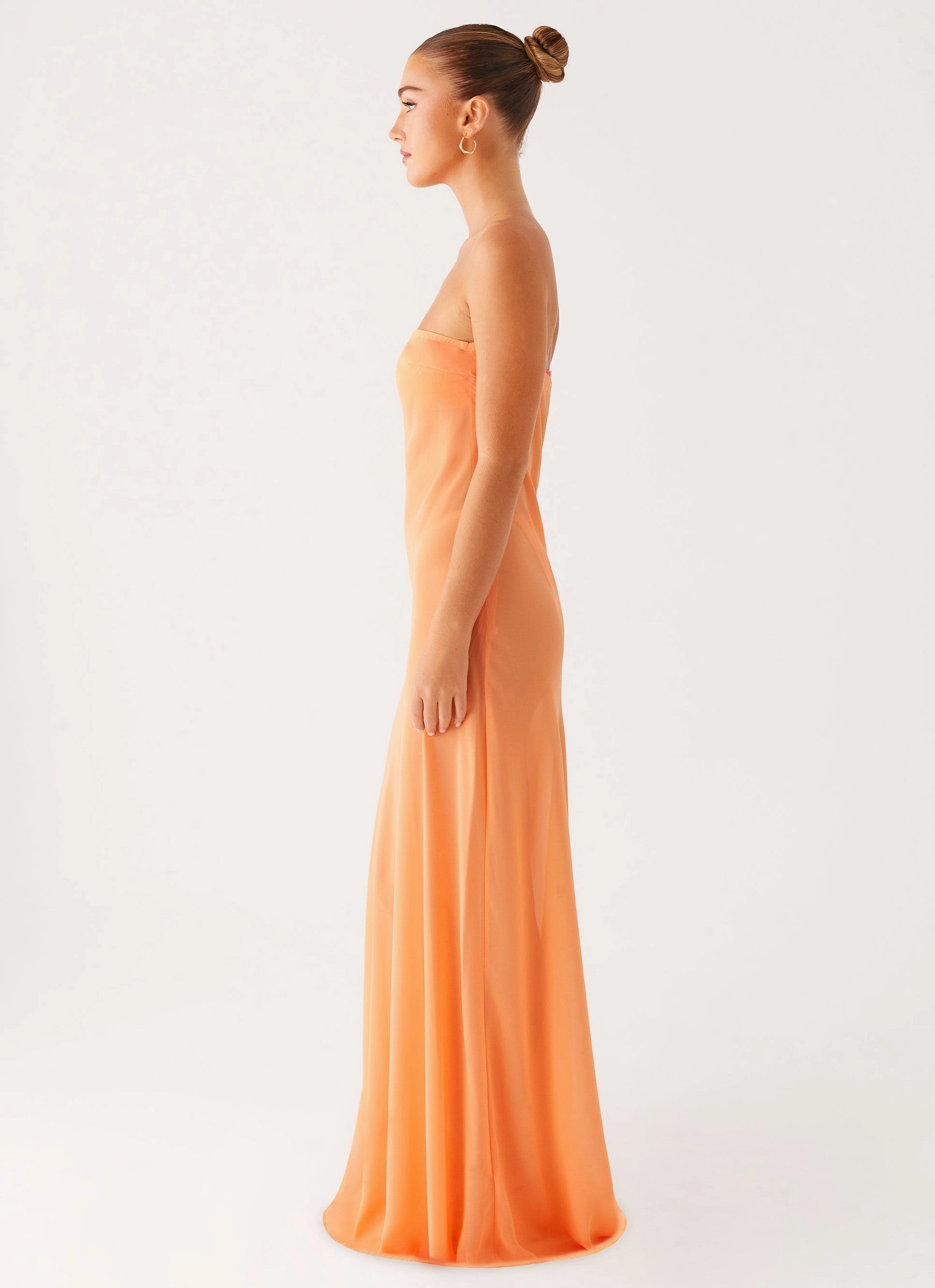 Coffee Break Natural Form Mattie Strapless Maxi Dress - Orange