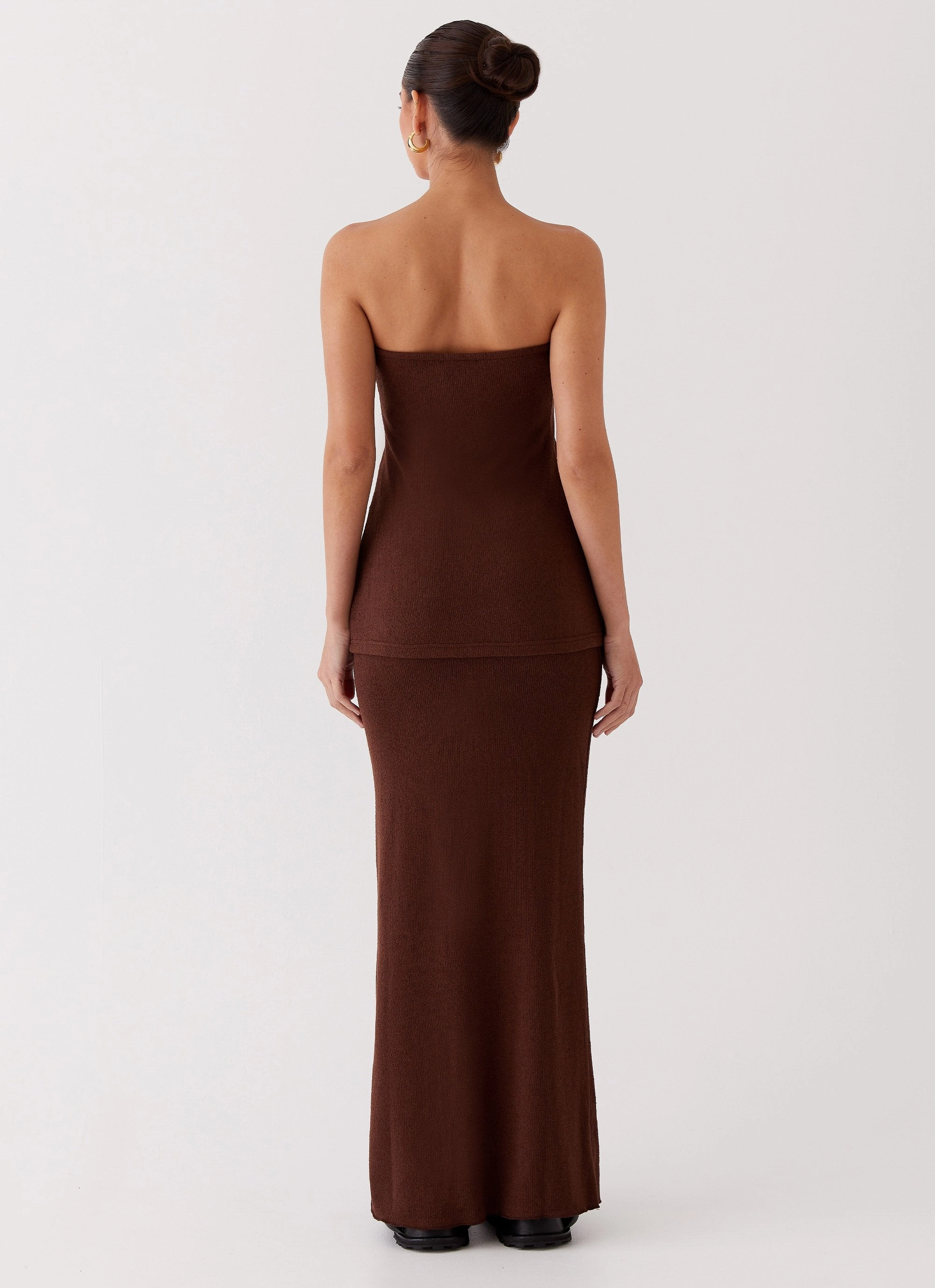Casual Comfort Fit Perfect Fit Delicate Lady Knit Maxi Skirt - Chocolate
