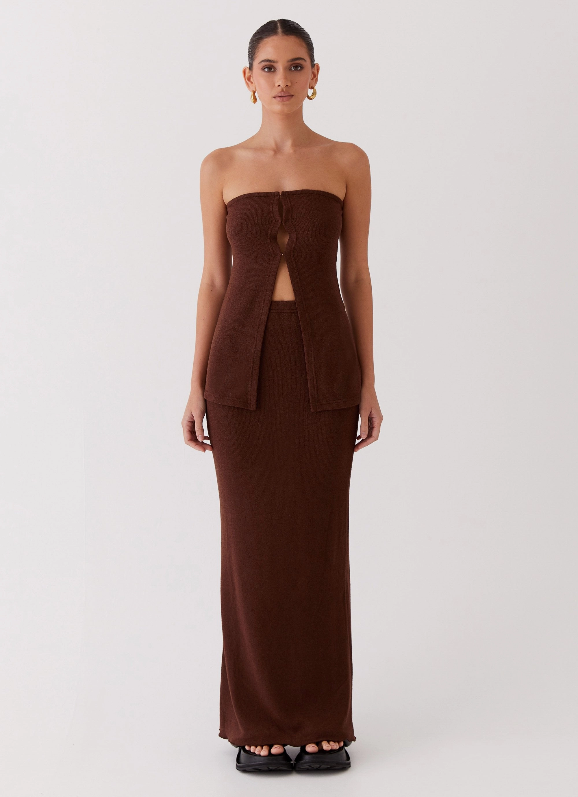 Delicate Lady Knit Top - Chocolate Professional Look