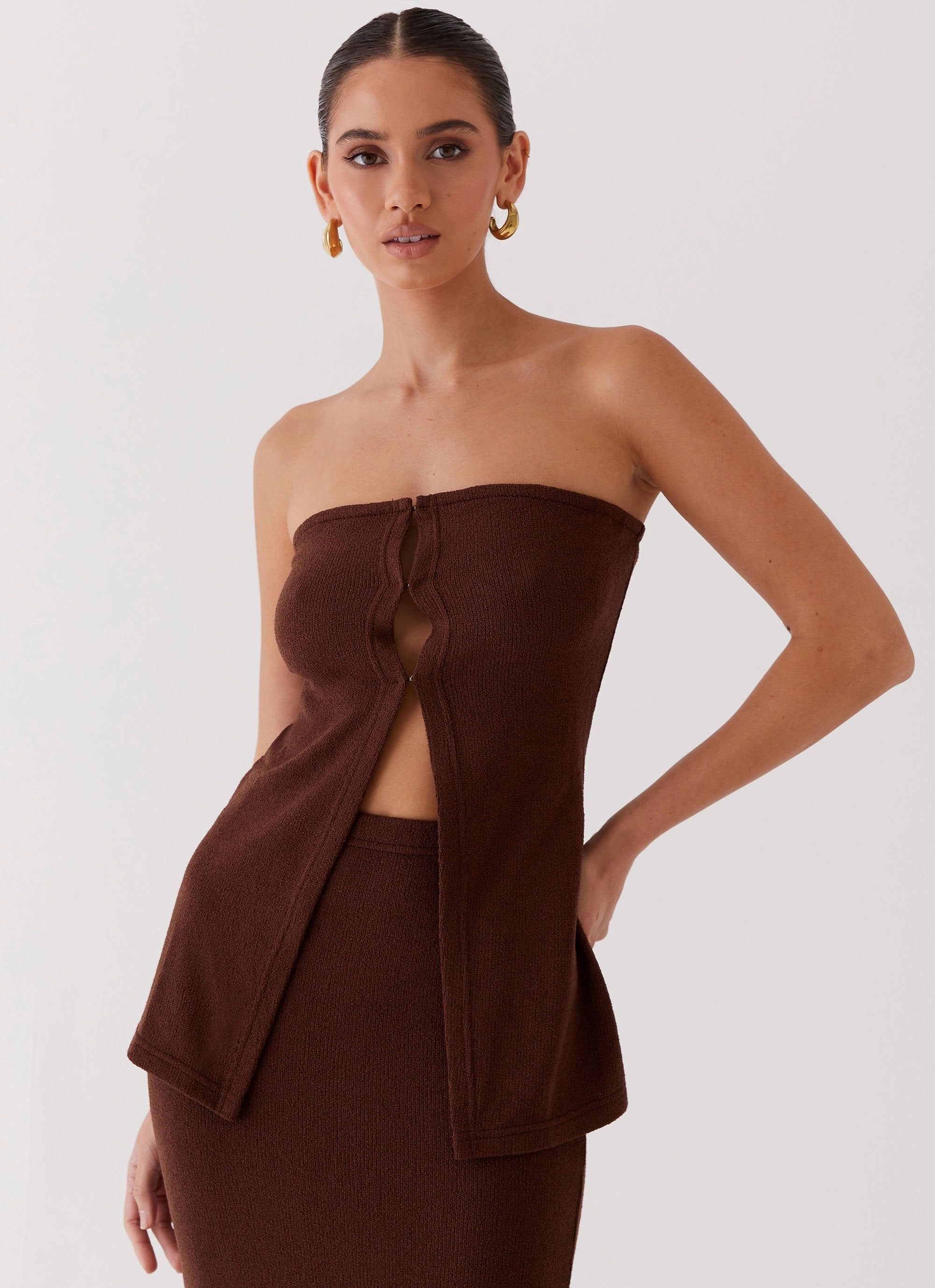 Delicate Lady Knit Top - Chocolate Tagless Comfort