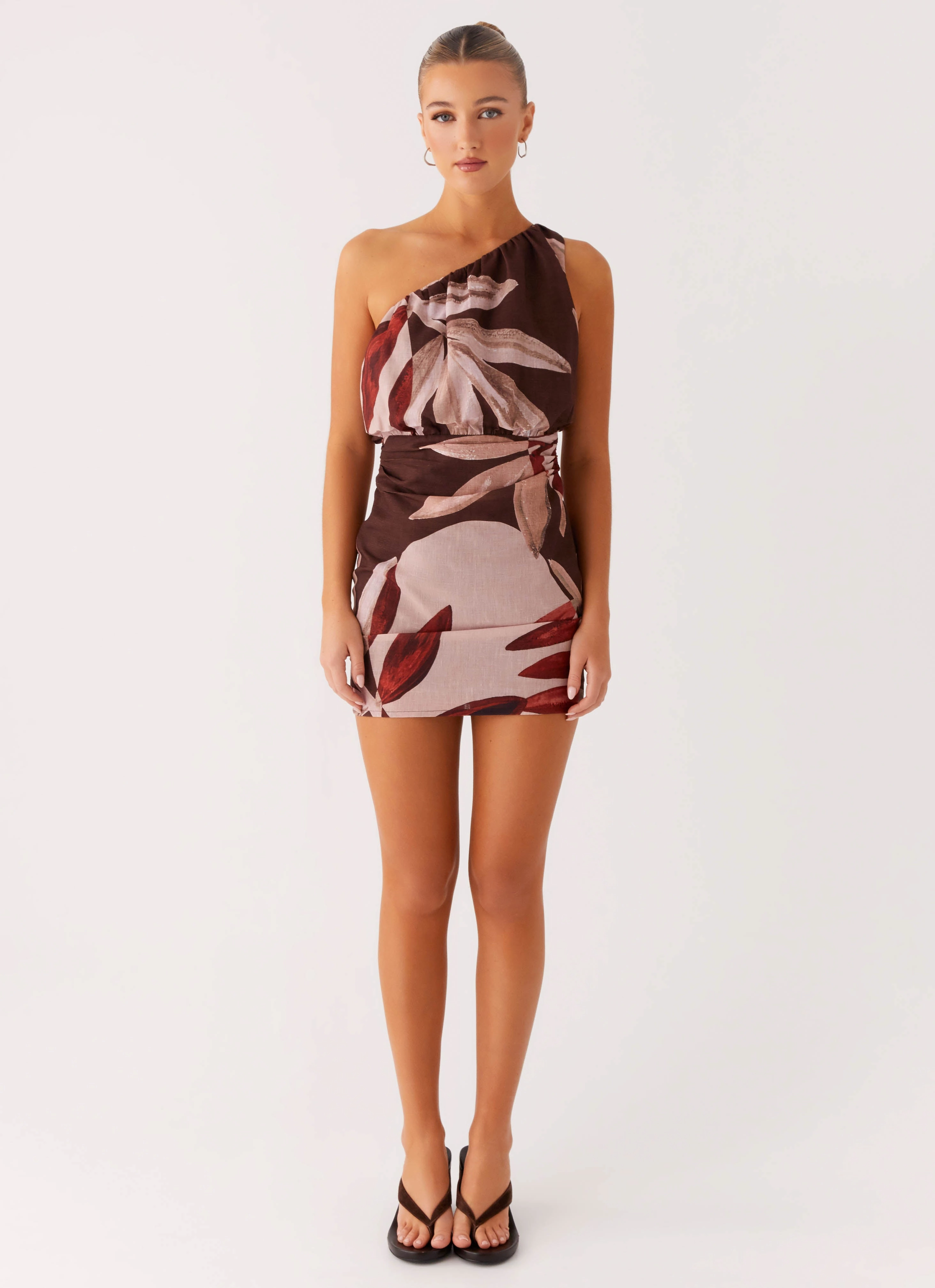Sleek Feel Subtle Flow Indianna Mini Dress - Cinnamon Palm