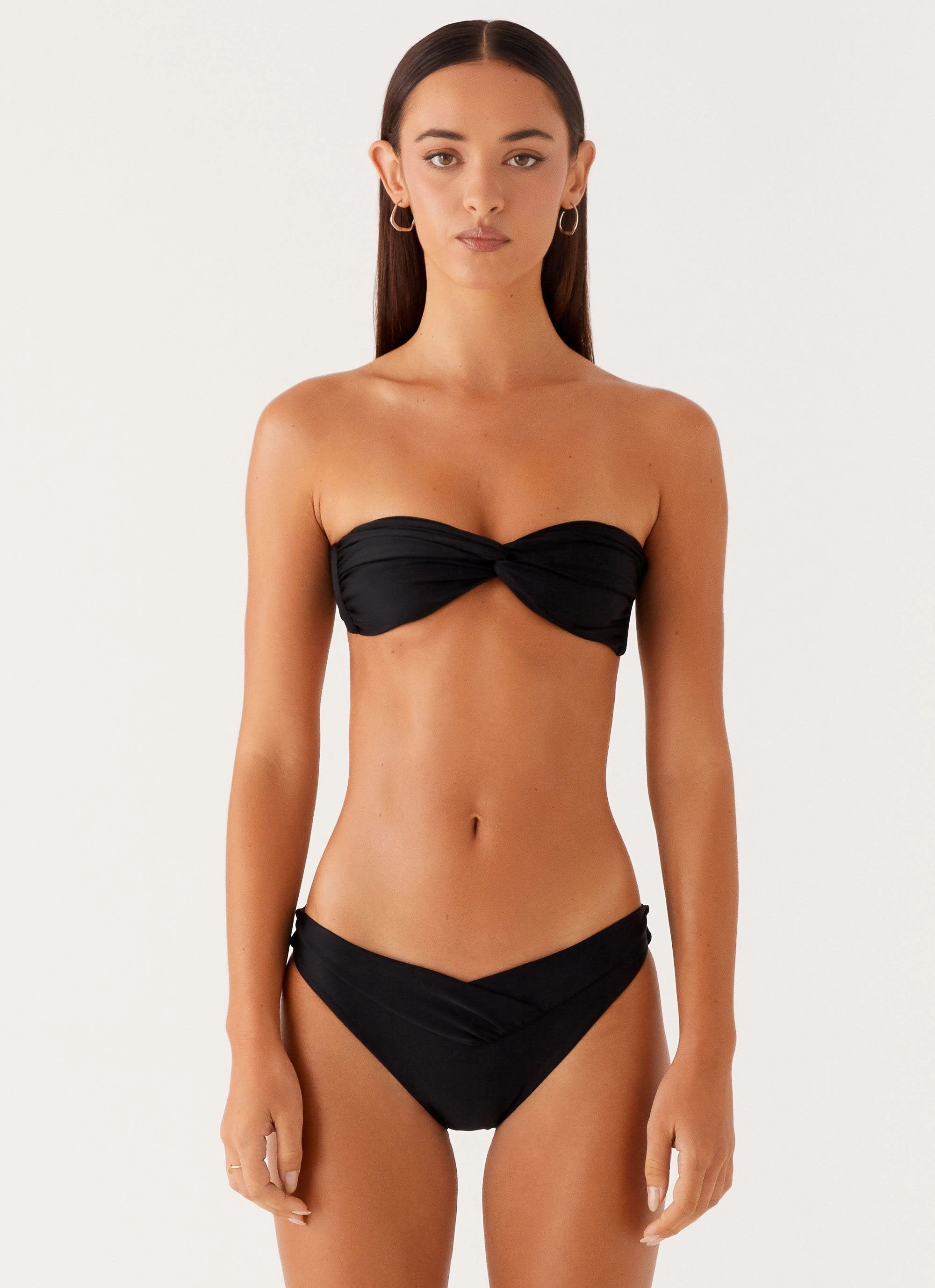 Delta Bandeau Bikini Top - Black OdorResistantLining UVProtectionFabric