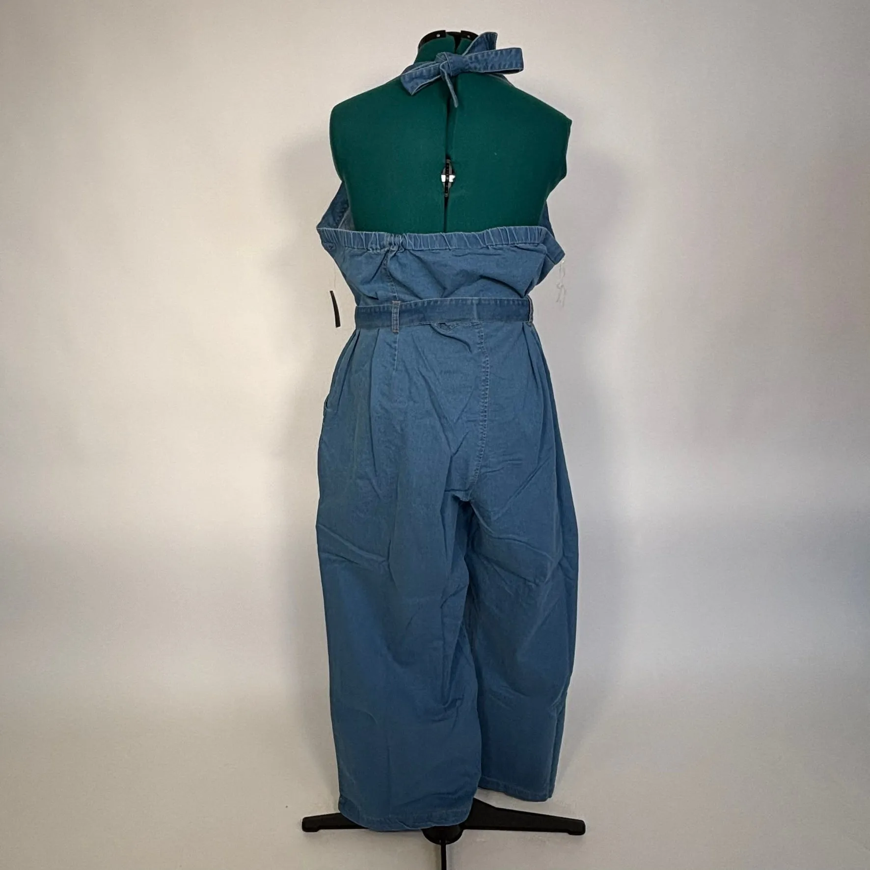 Denim Halter Neck Jumpsuit NWT