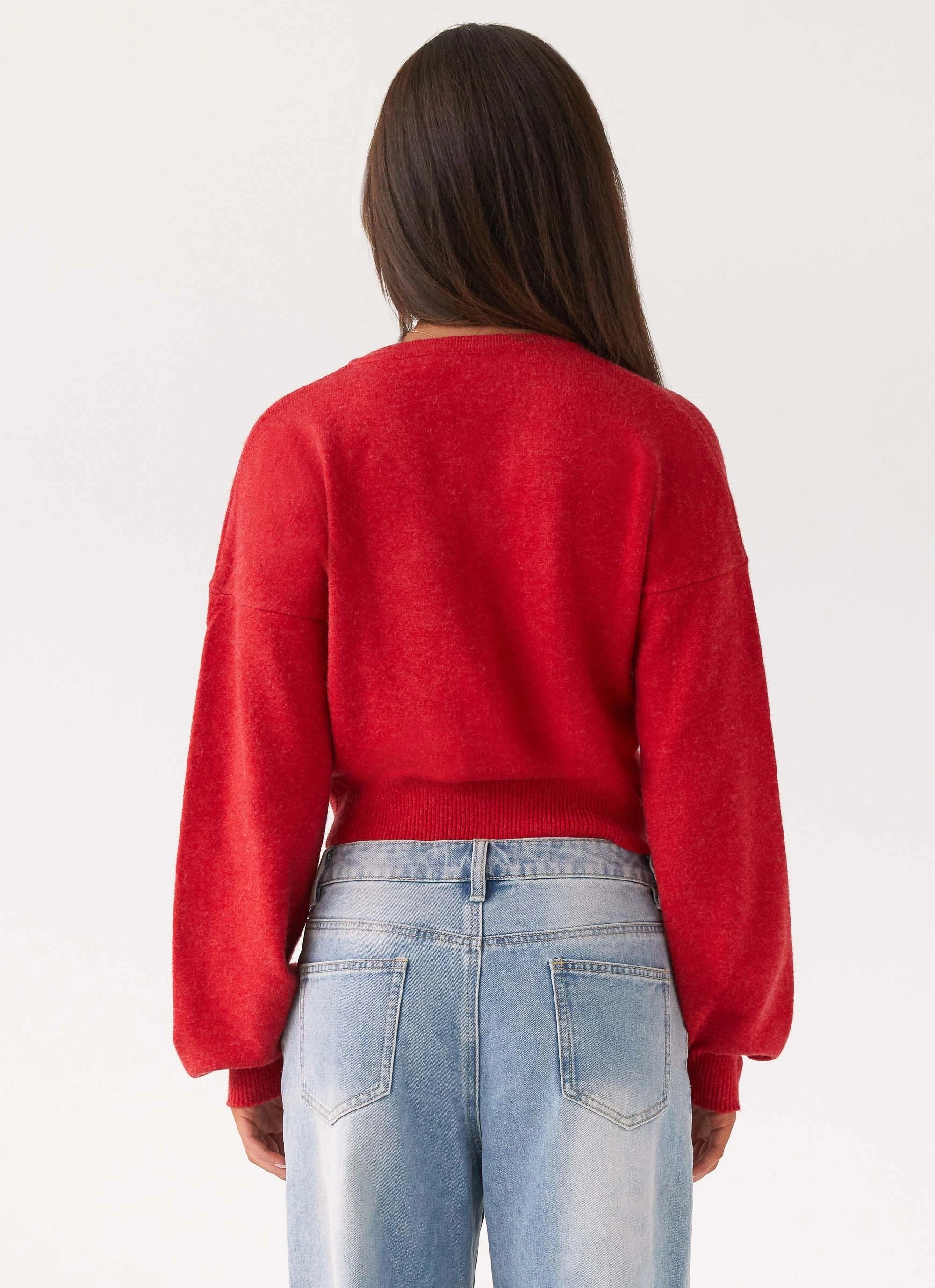 Deserve Me Knit Top - Cherry Snag Proof Weave