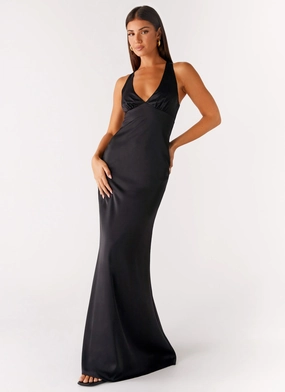 Chic Look Refined Form Desi Halterneck Maxi Dress - Black