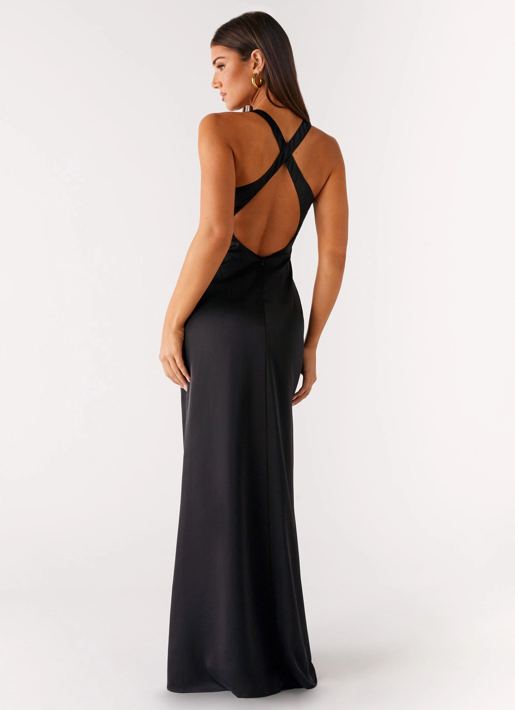 Desi Halterneck Maxi Dress - Black Bright Feel