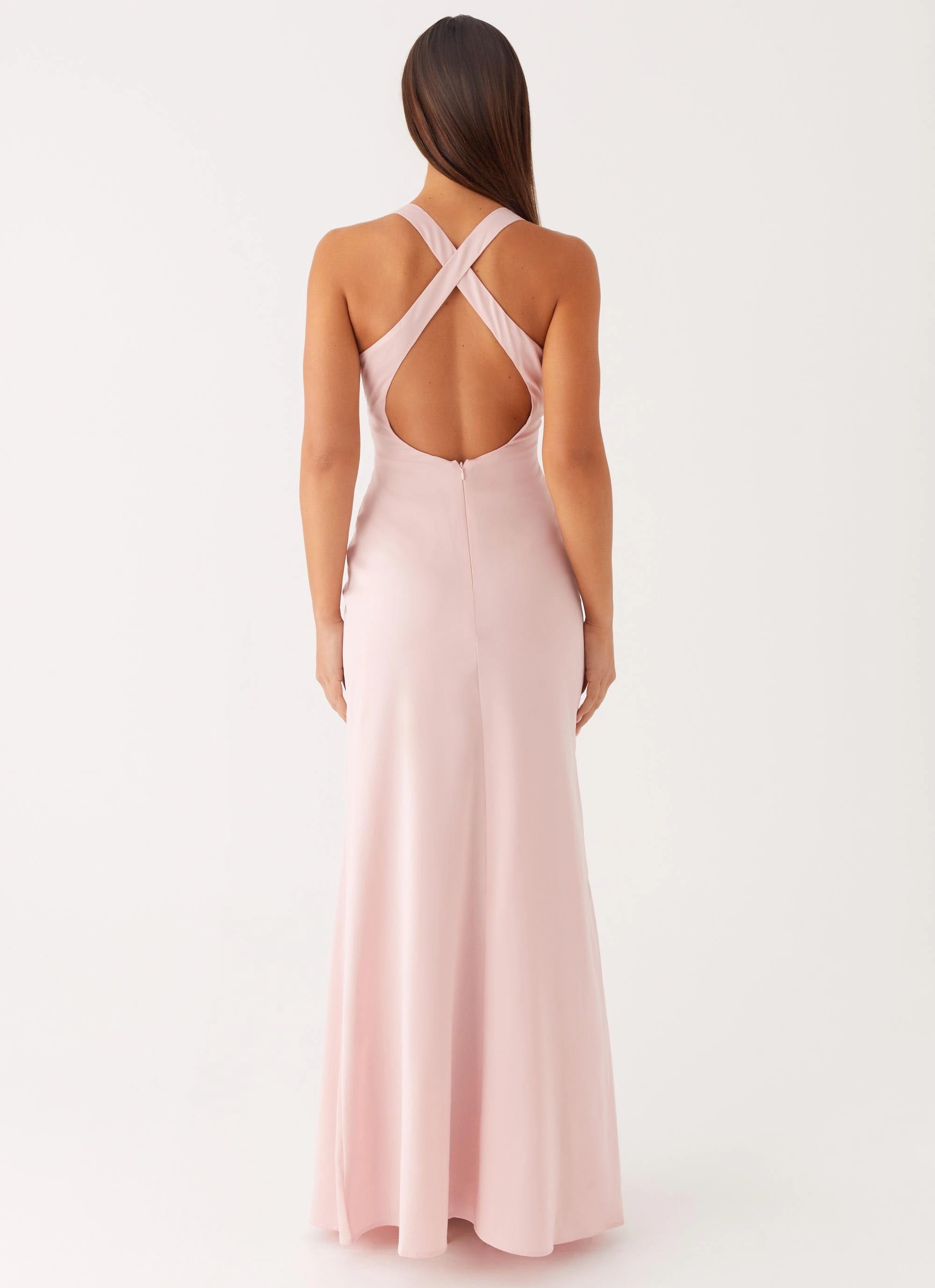 Desi Halterneck Maxi Dress - Pink Artistic Shape
