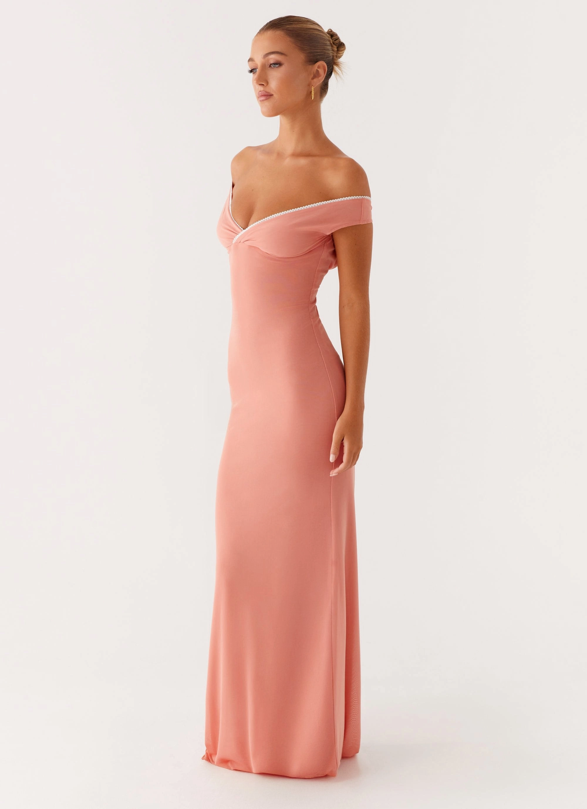 Visual Balance Holiday-Party Katiya Maxi Dress - Peach