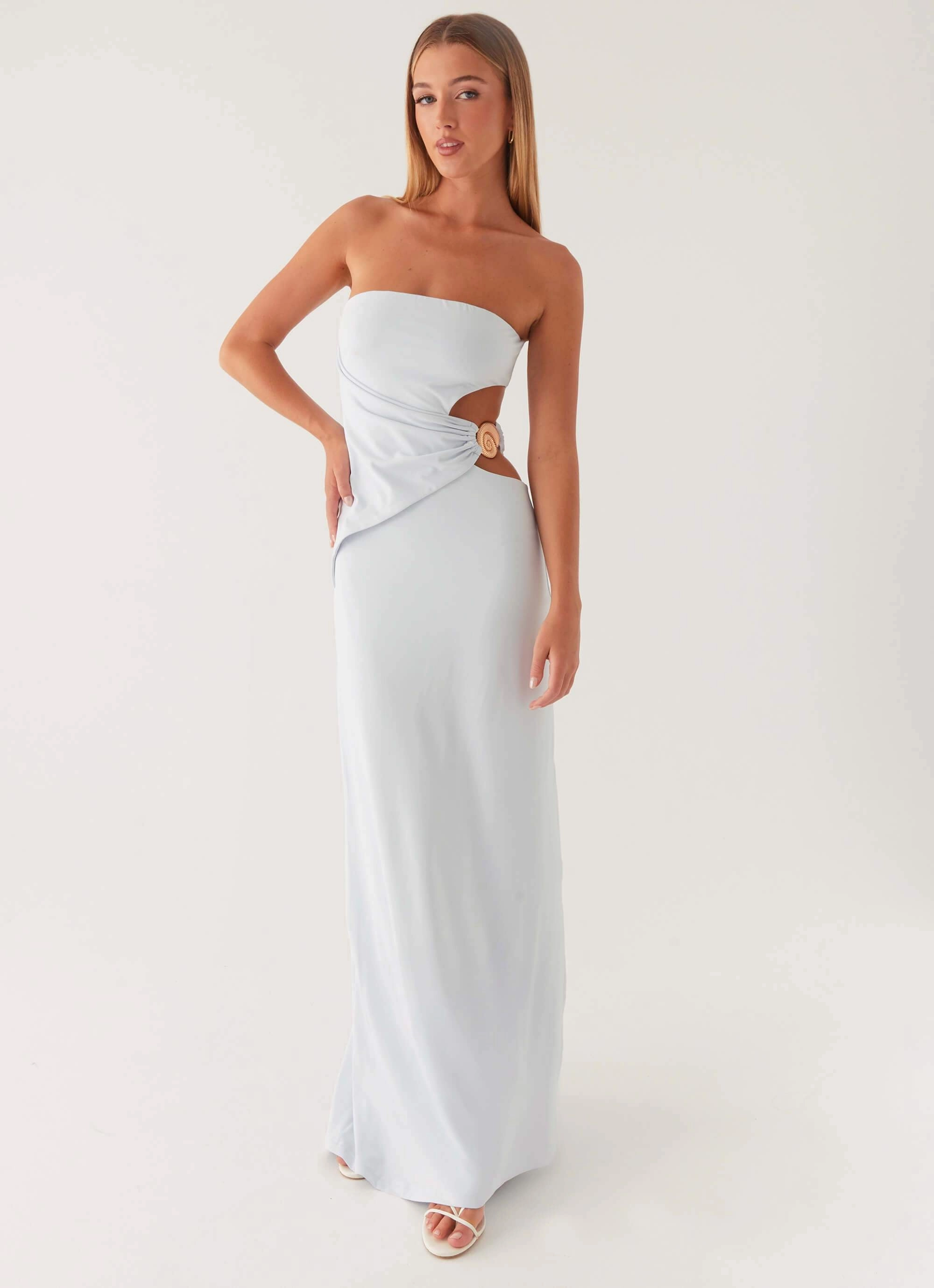 Neutral Aesthetic Casual Wear Anetta Maxi Dress - Pale Blue