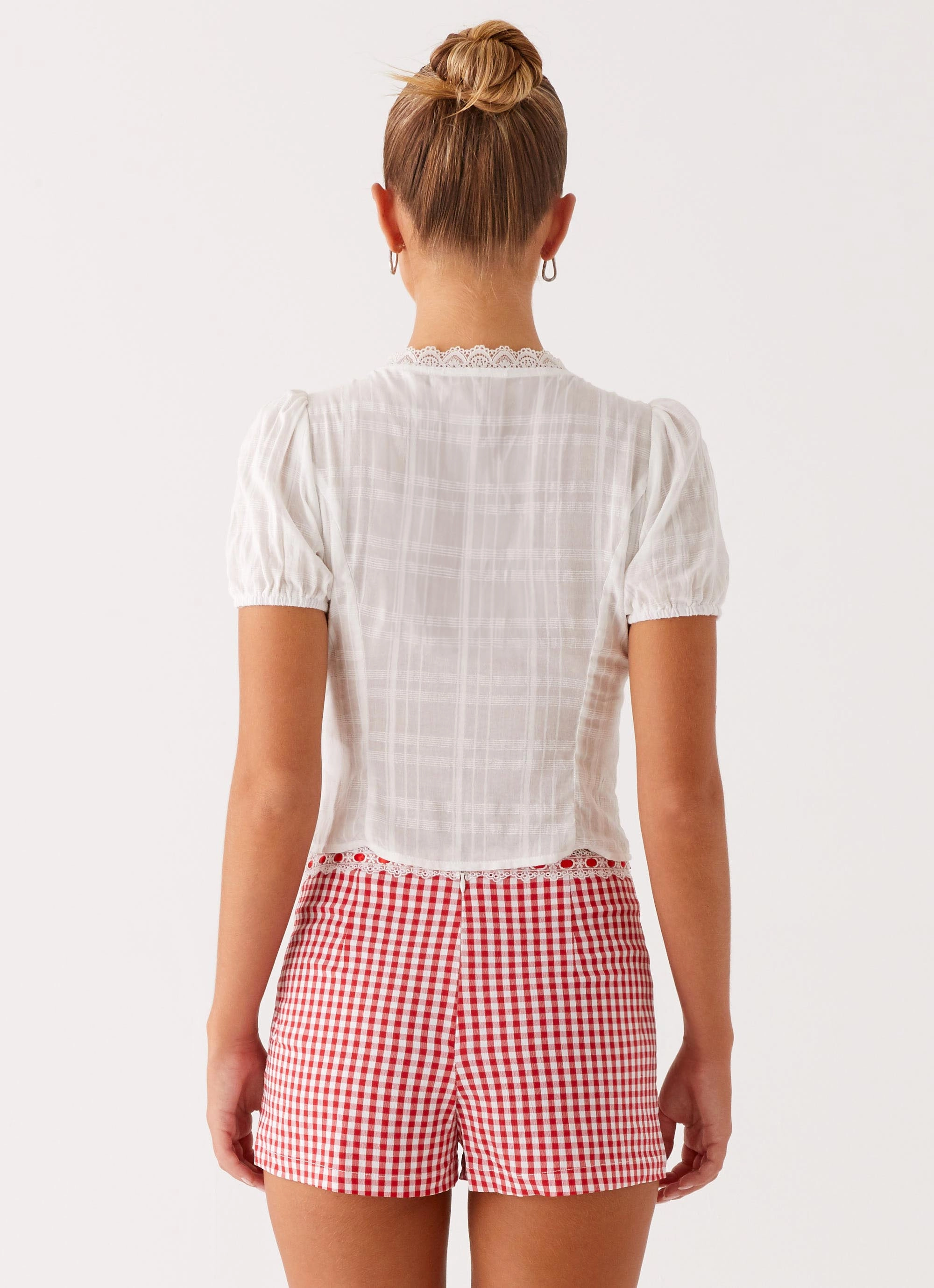Carbon Infused Fabric Tear Resistant Design Devon Micro Shorts - Red Gingham