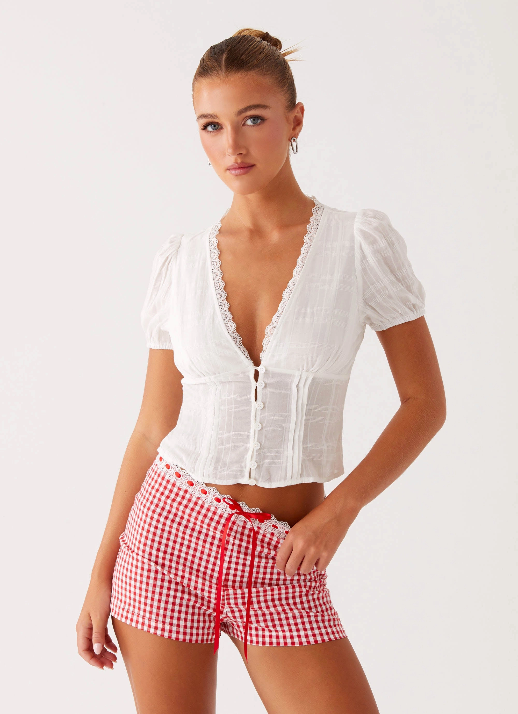 Breathable Layer Fit Devon Micro Shorts - Red Gingham