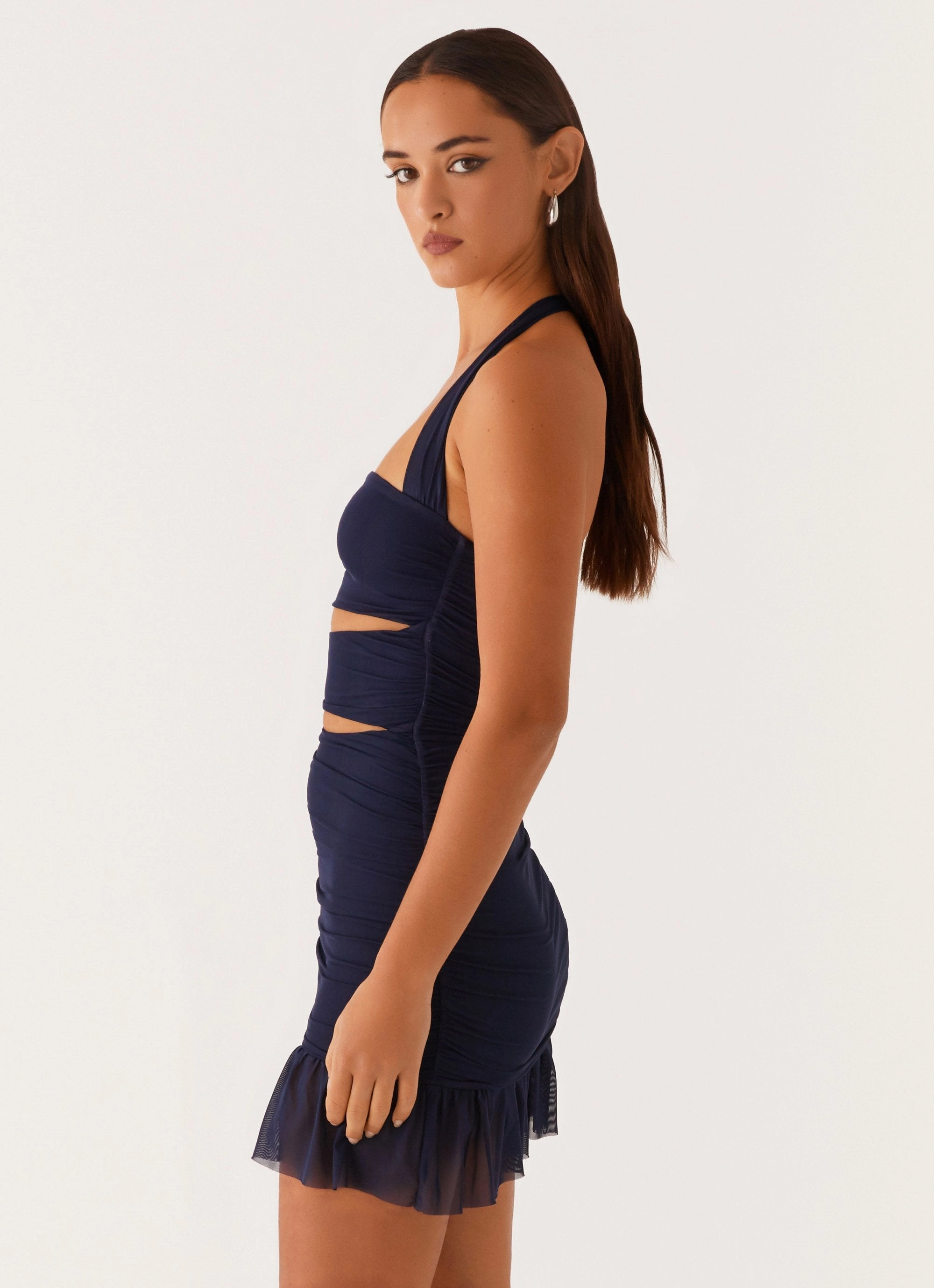 Devyn Mini Dress - Navy Natural Fit Date Nightwear