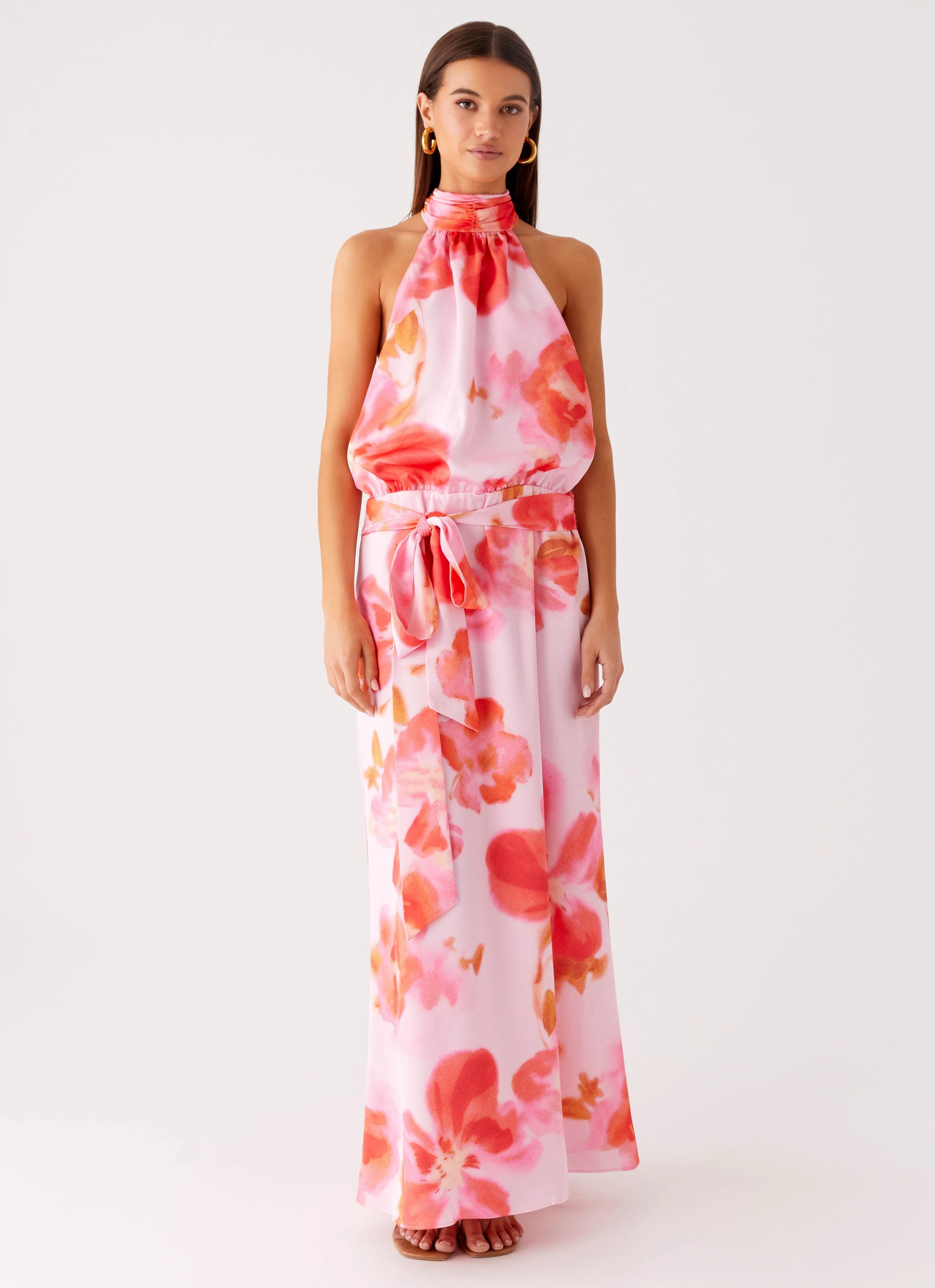 Diablo Backless Maxi Dress - Blushing Blossom Ethically-Made Comfortable Silhouette