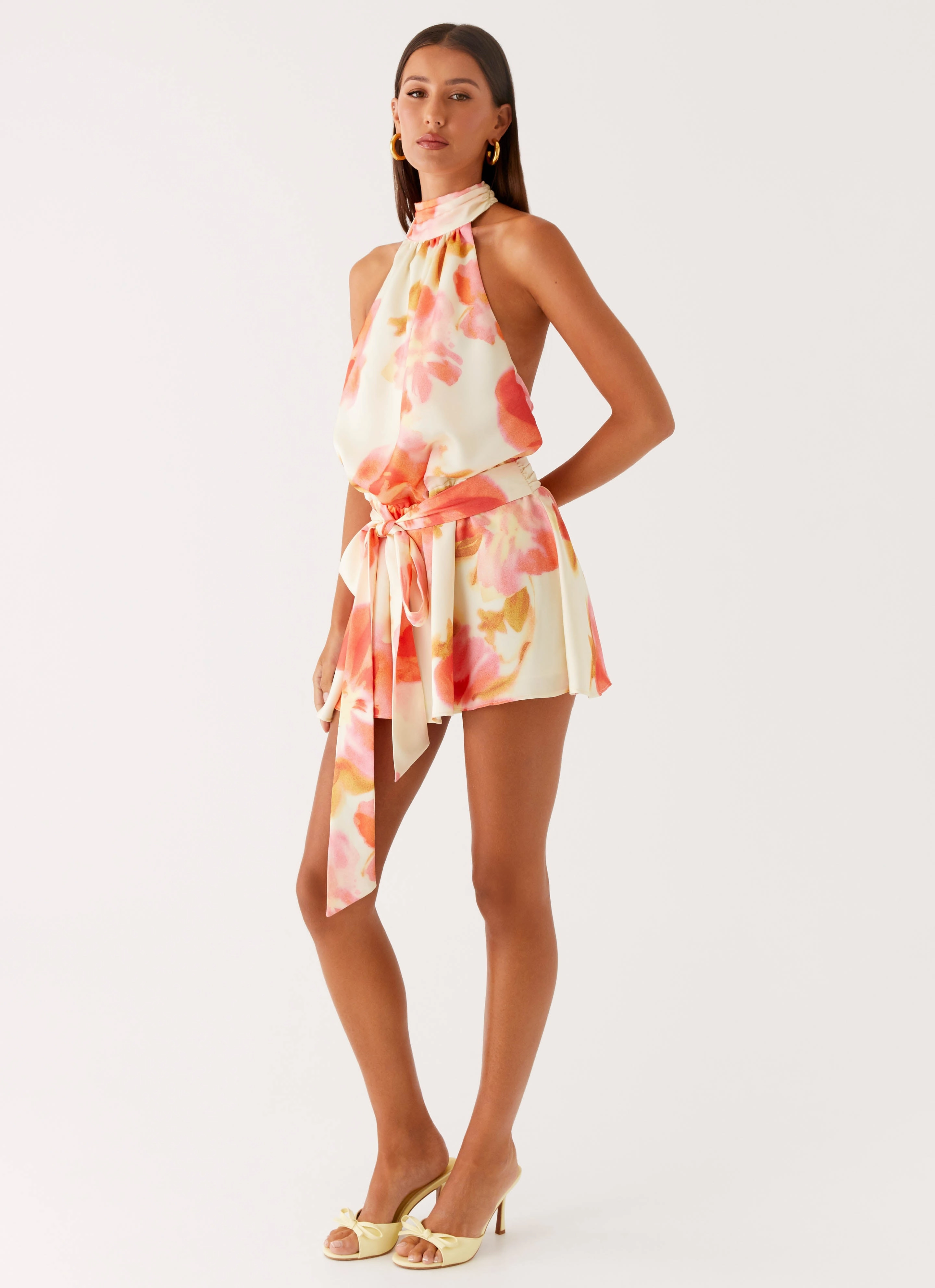 Effortless Wear All Daywear Diablo Backless Mini Dress - Mimosa Blossom