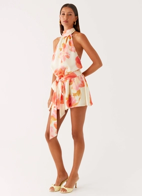 Effortless Wear All Daywear Diablo Backless Mini Dress - Mimosa Blossom