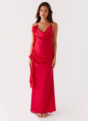 Diedre Rose Strappy Maxi Dress - Raspberry Refined fit Must-have