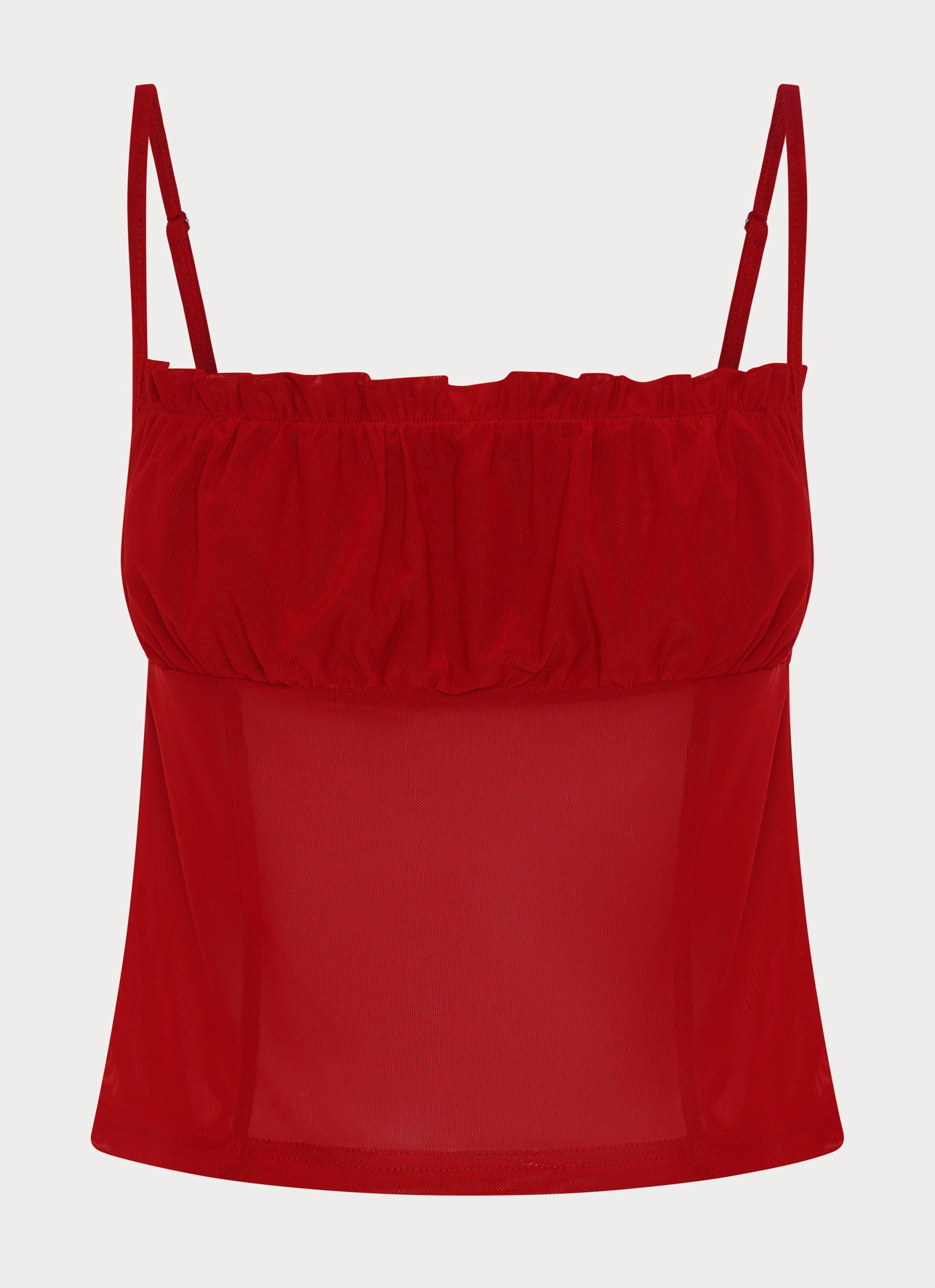 Dionne Top - Red Flexible Ribbing