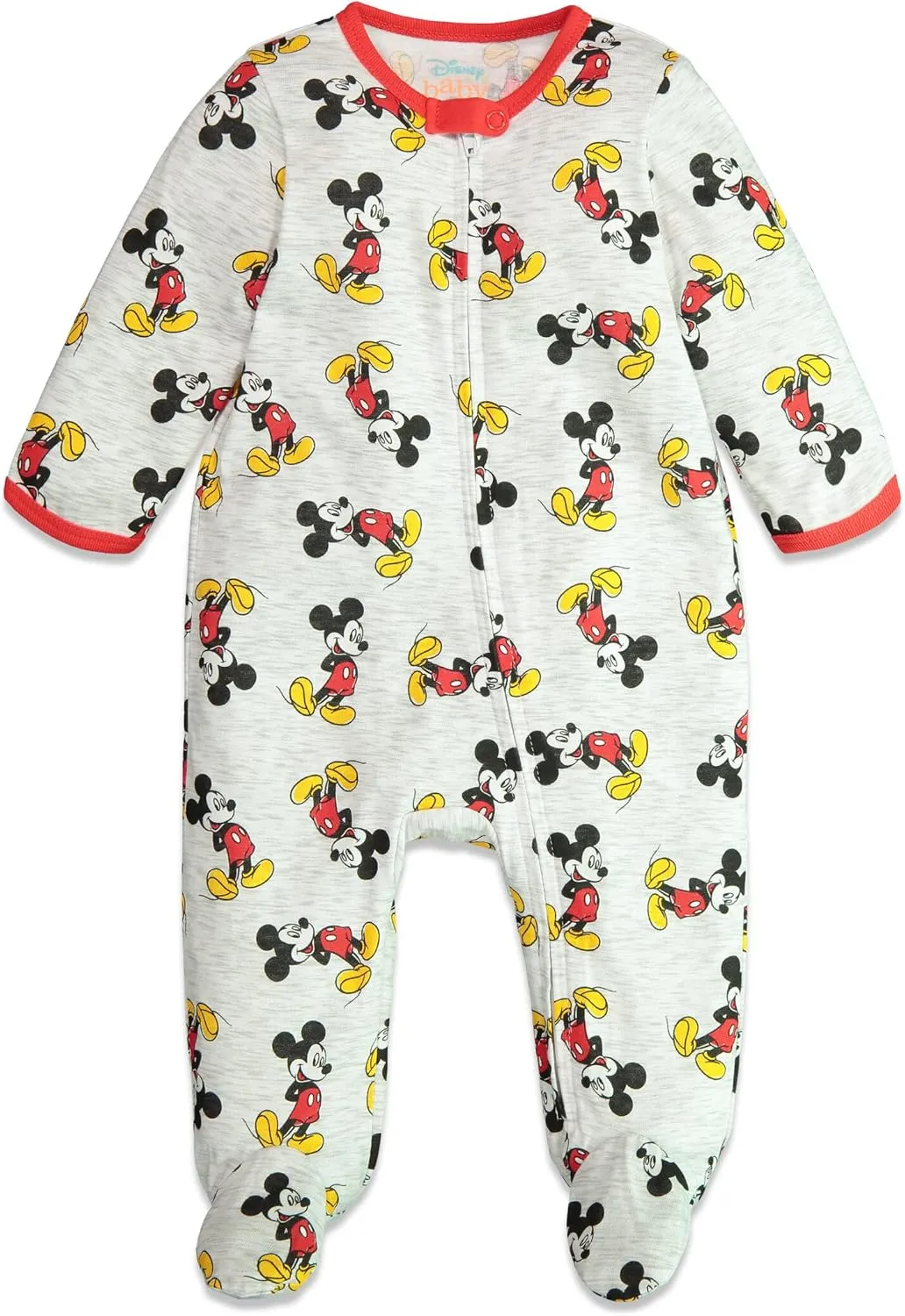 Disney Mickey Mouse Baby 2 Pack Zip Up Sleep N' Play Coveralls Newborn to Infant