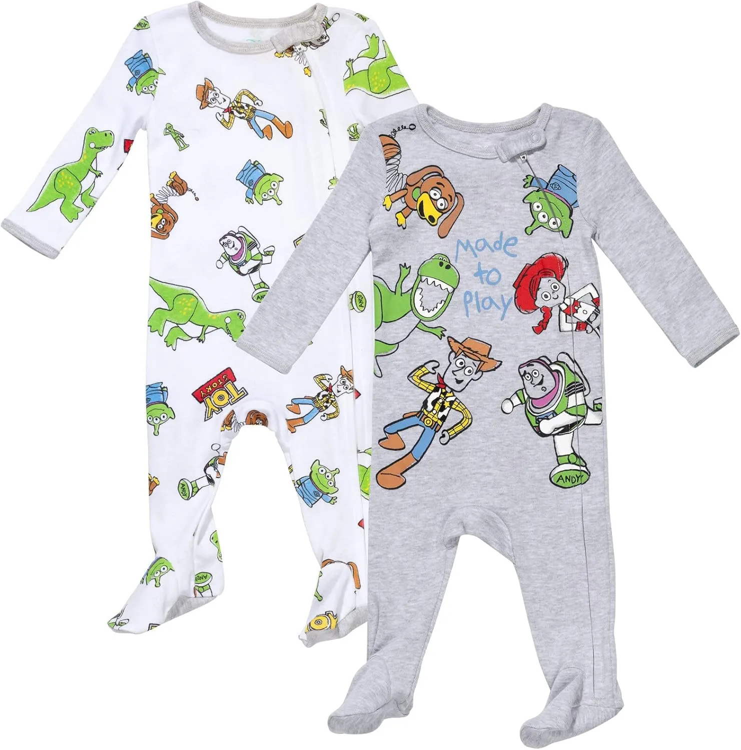 Disney Winnie the Pooh Lion King Monsters Inc. Pixar Toy Story Baby 2 Pack Sleep N' Play Coveralls Newborn to Toddler