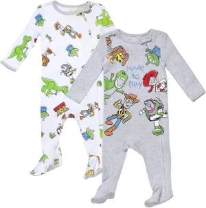 Disney Winnie the Pooh Lion King Monsters Inc. Pixar Toy Story Baby 2 Pack Sleep N' Play Coveralls Newborn to Toddler