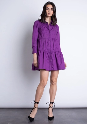 Simple Flow Cora Mini Dress - Magenta