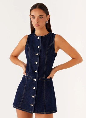 Office Layer Dolton Mini Dress - Indigo