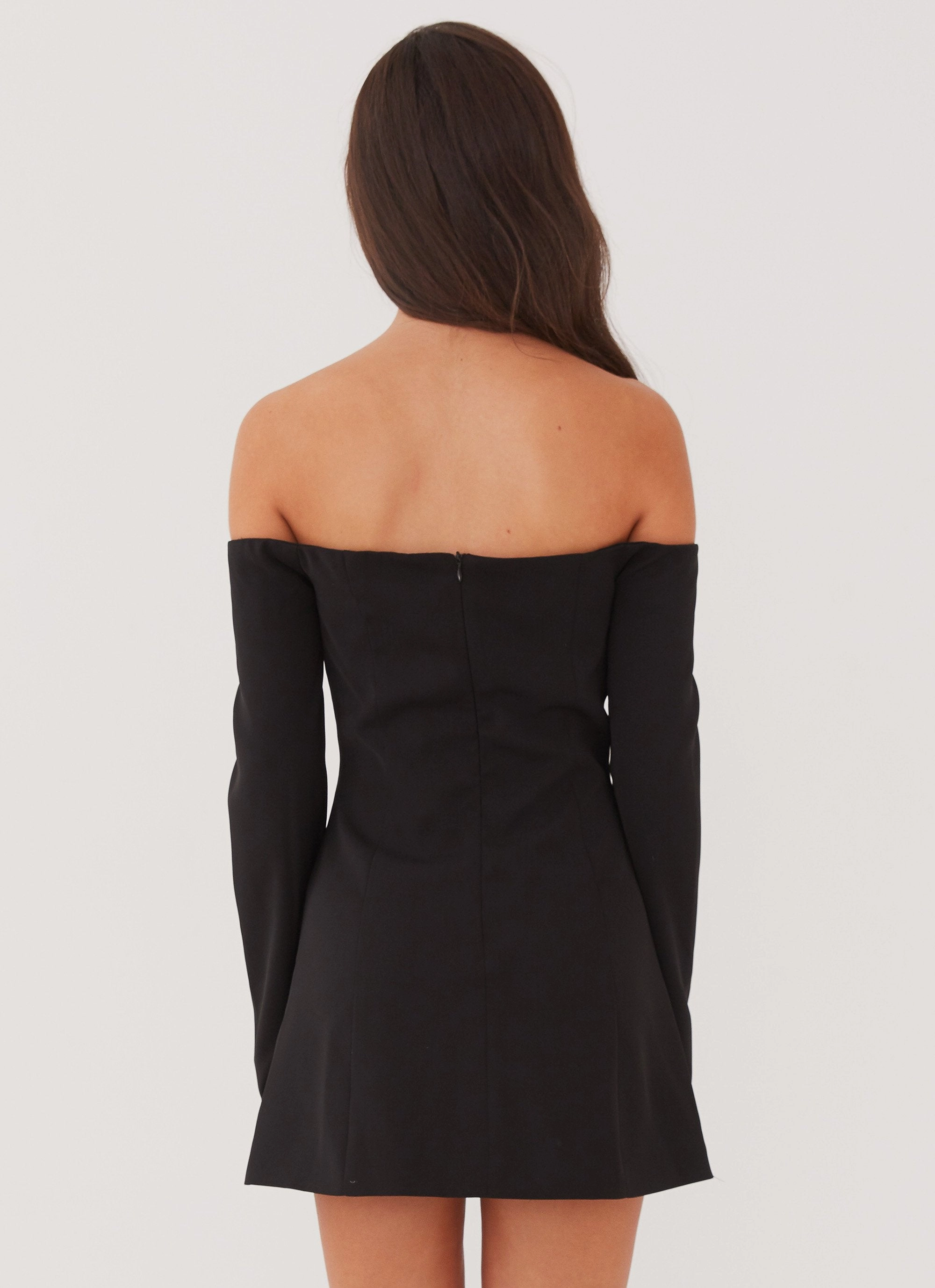 Zip Ease Flared-Hem Dominique Blazer Mini Dress - Black