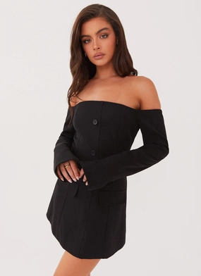All-Day Fit Dominique Blazer Mini Dress - Black