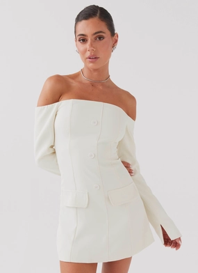 Simple Elegance Dominique Blazer Mini Dress - Ivory