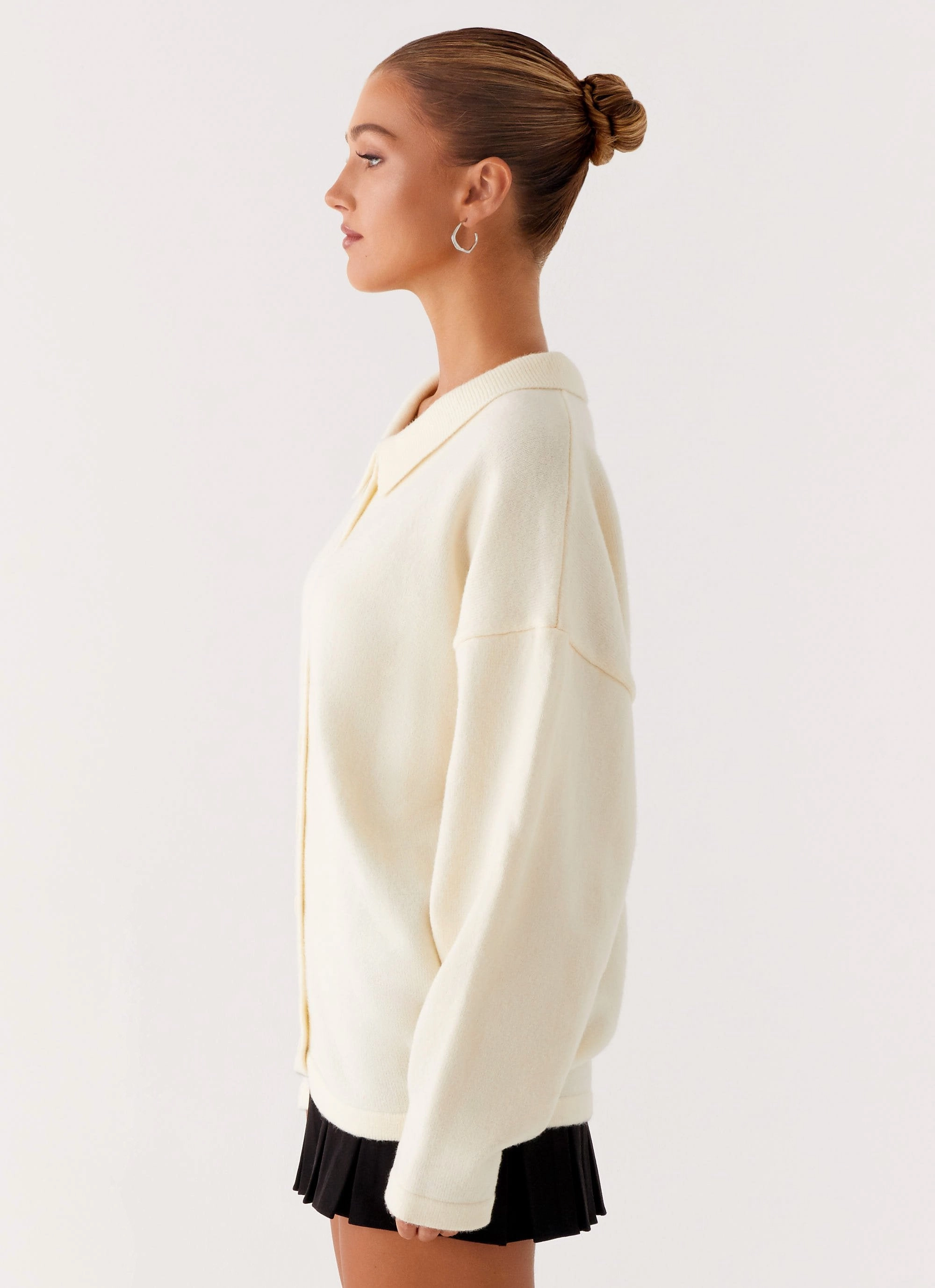 Weight Distribution System Dorian Button Knit Sweater - Ivory