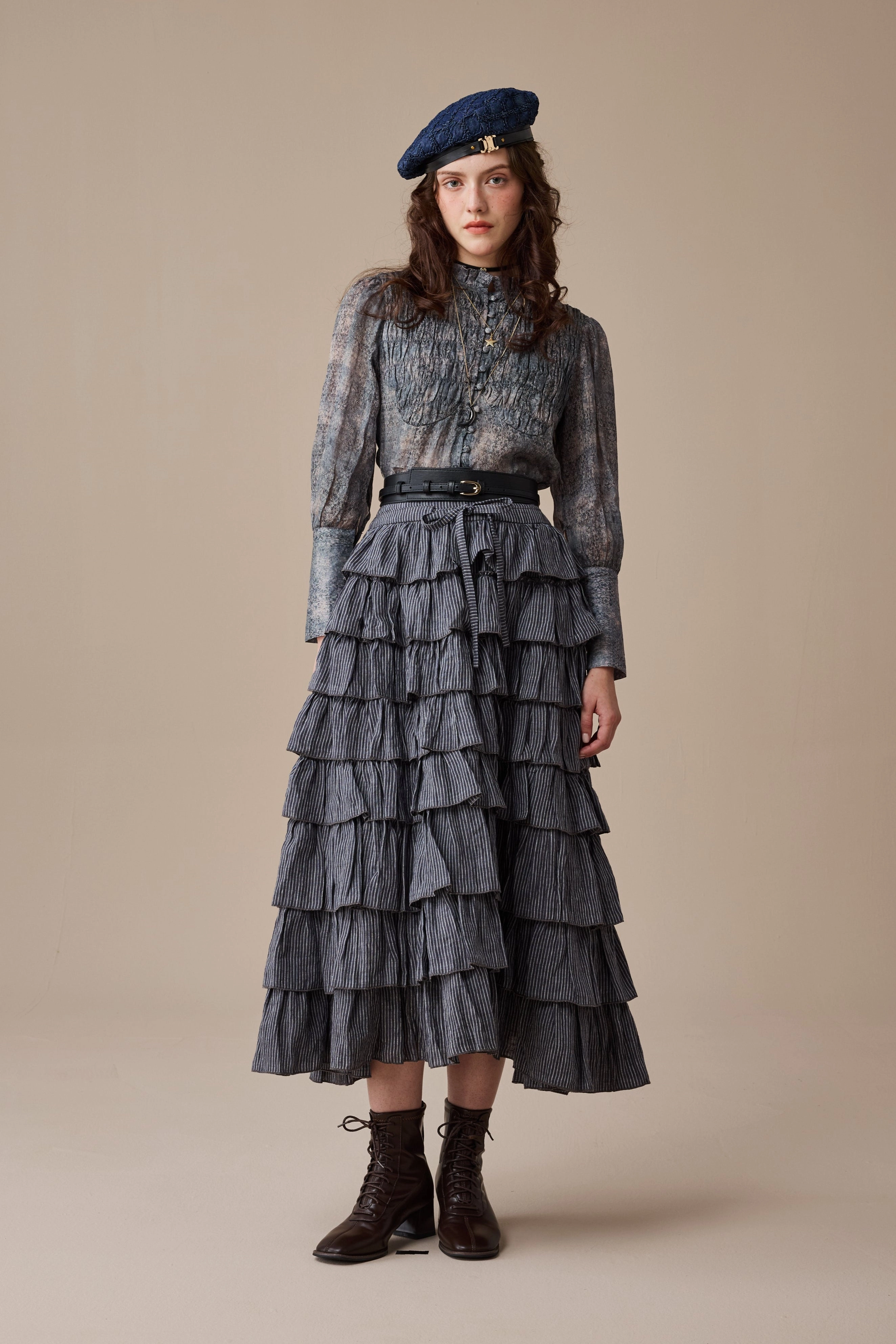 Ischia 14 | Layered petal linen skirt HeavyweightThermal
