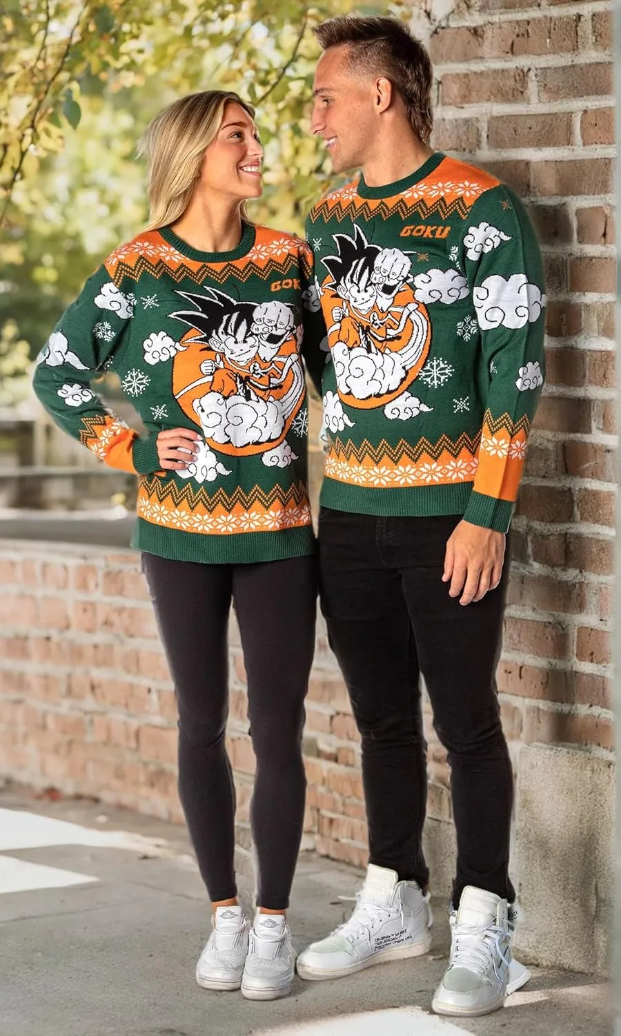 Dragon Ball Z Men's Kid Goku On Cloud Nimbus Ugly Christmas Sweater Knit Pullover
